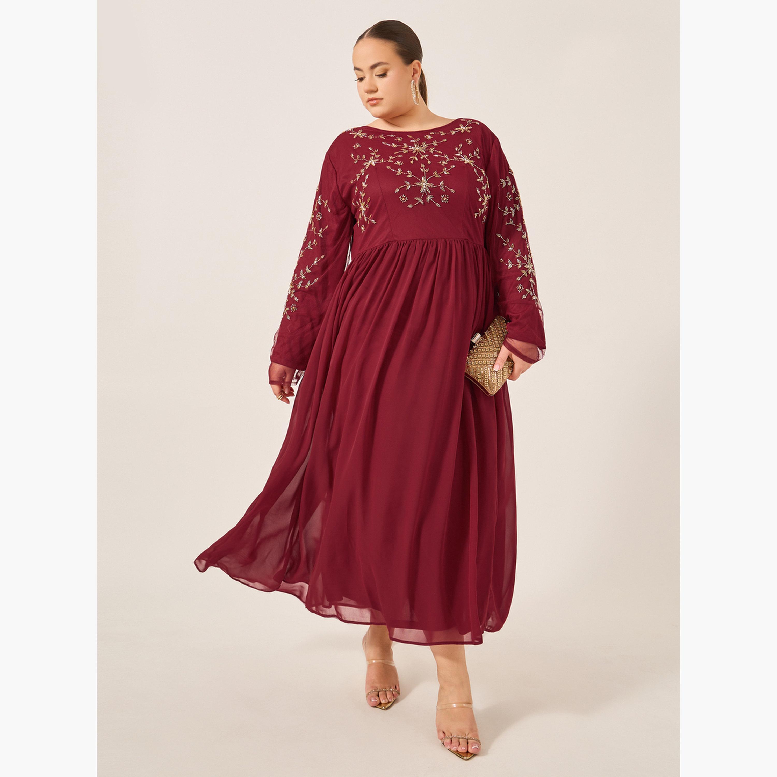 Styli Plus Size Embellished A-Line Maxi Dress-women-clothing-dresses-image-2