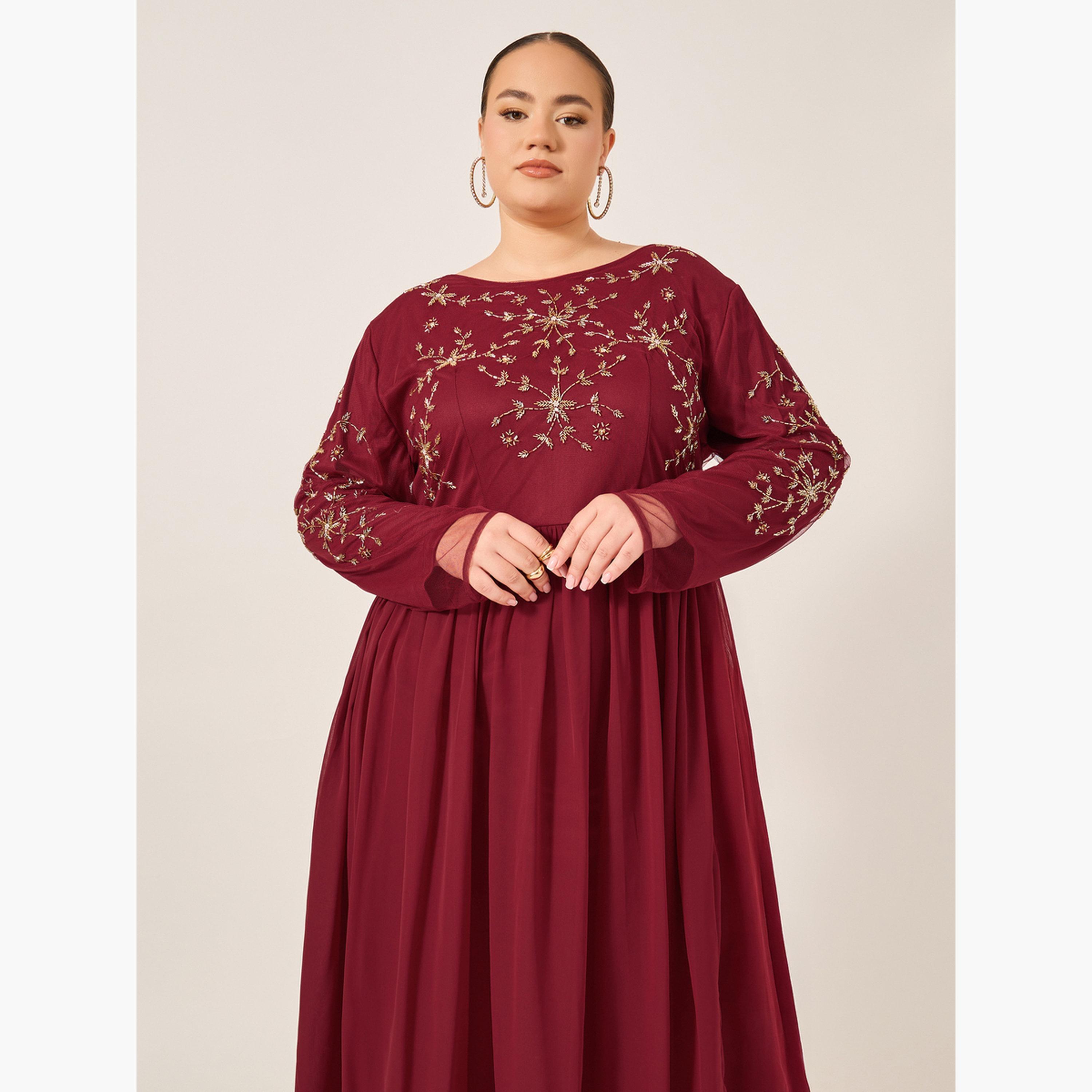Styli Plus Size Embellished A-Line Maxi Dress-women-clothing-dresses-image-3