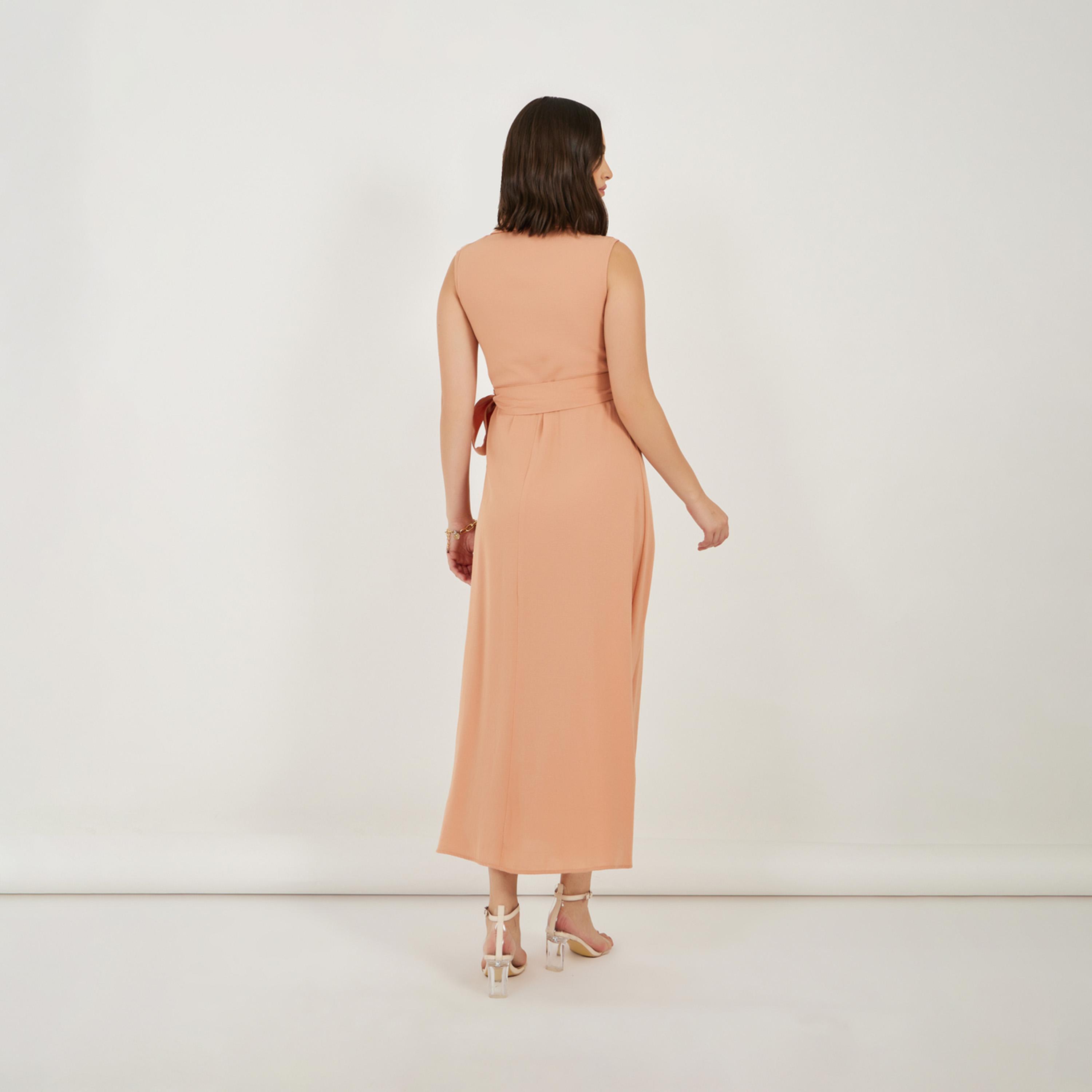 ستايلي - فستان ماكسي بدون أكمام مع رباط-women-clothing-dresses-image-6