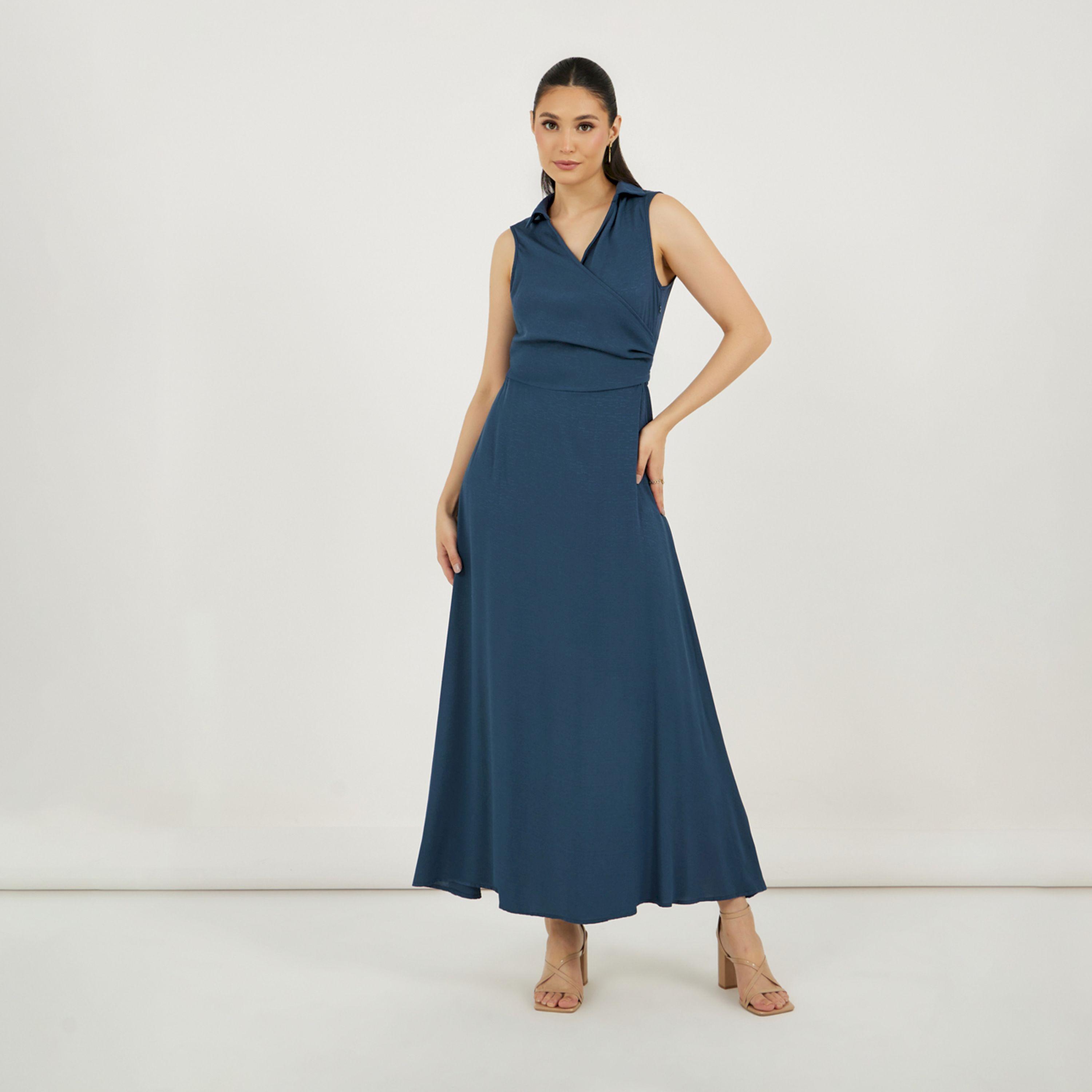 Styli Sleeveless Wrap Maxi Dress with Tie-Up Detail-women-clothing-dresses-image-1