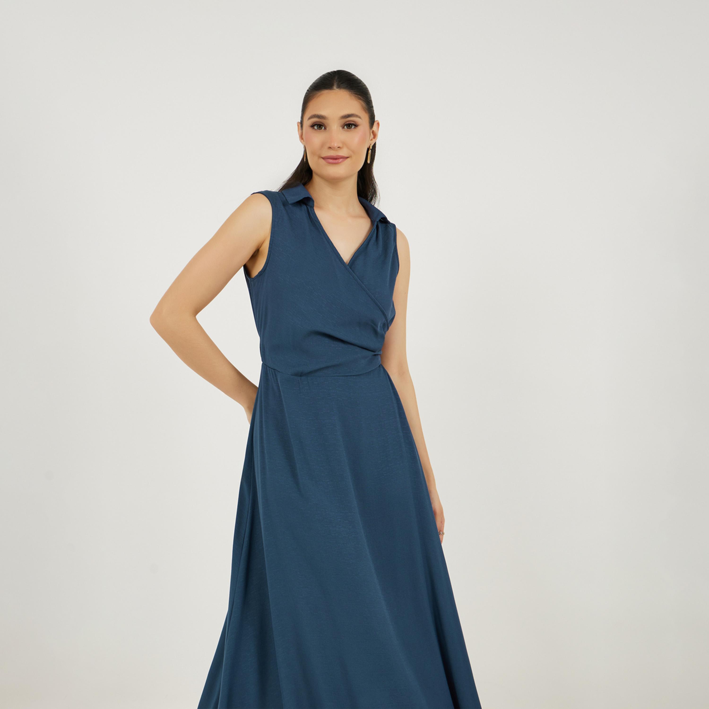 ستايلي - فستان ماكسي بدون أكمام مع رباط-women-clothing-dresses-image-2