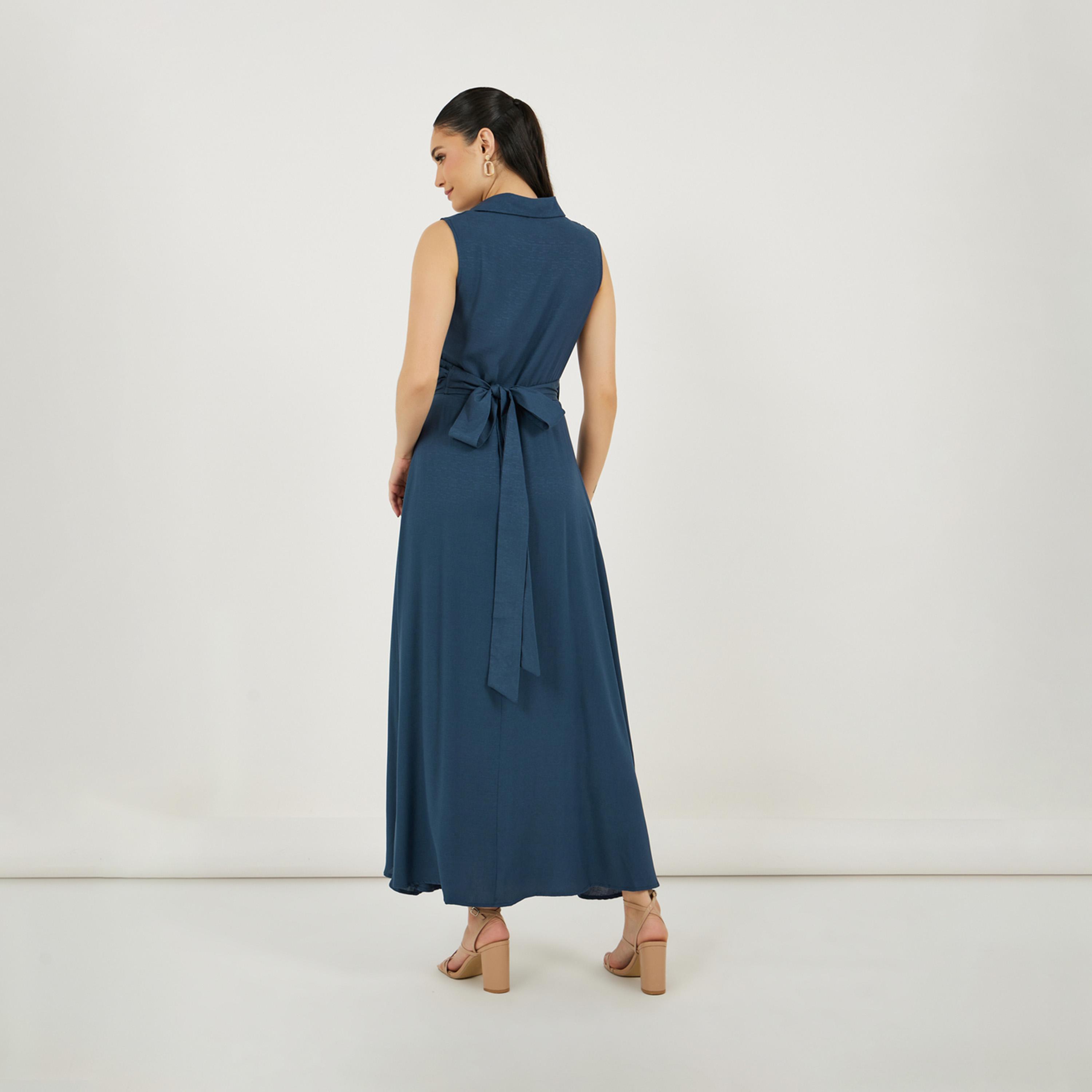 ستايلي - فستان ماكسي بدون أكمام مع رباط-women-clothing-dresses-image-6