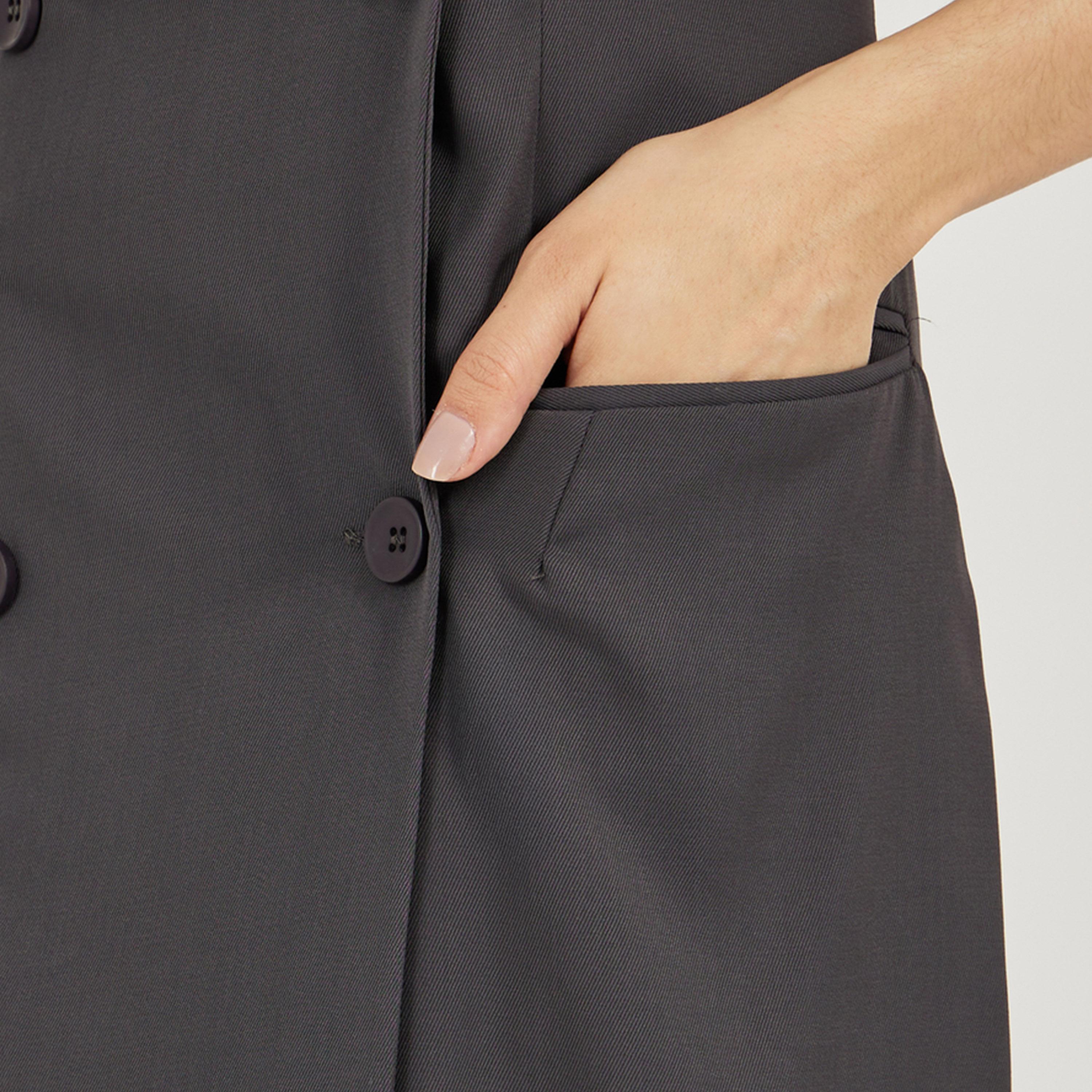 Styli Twill Sleeveless Blazer Maxi Dress with Flap Detail-women-clothing-dresses-image-4