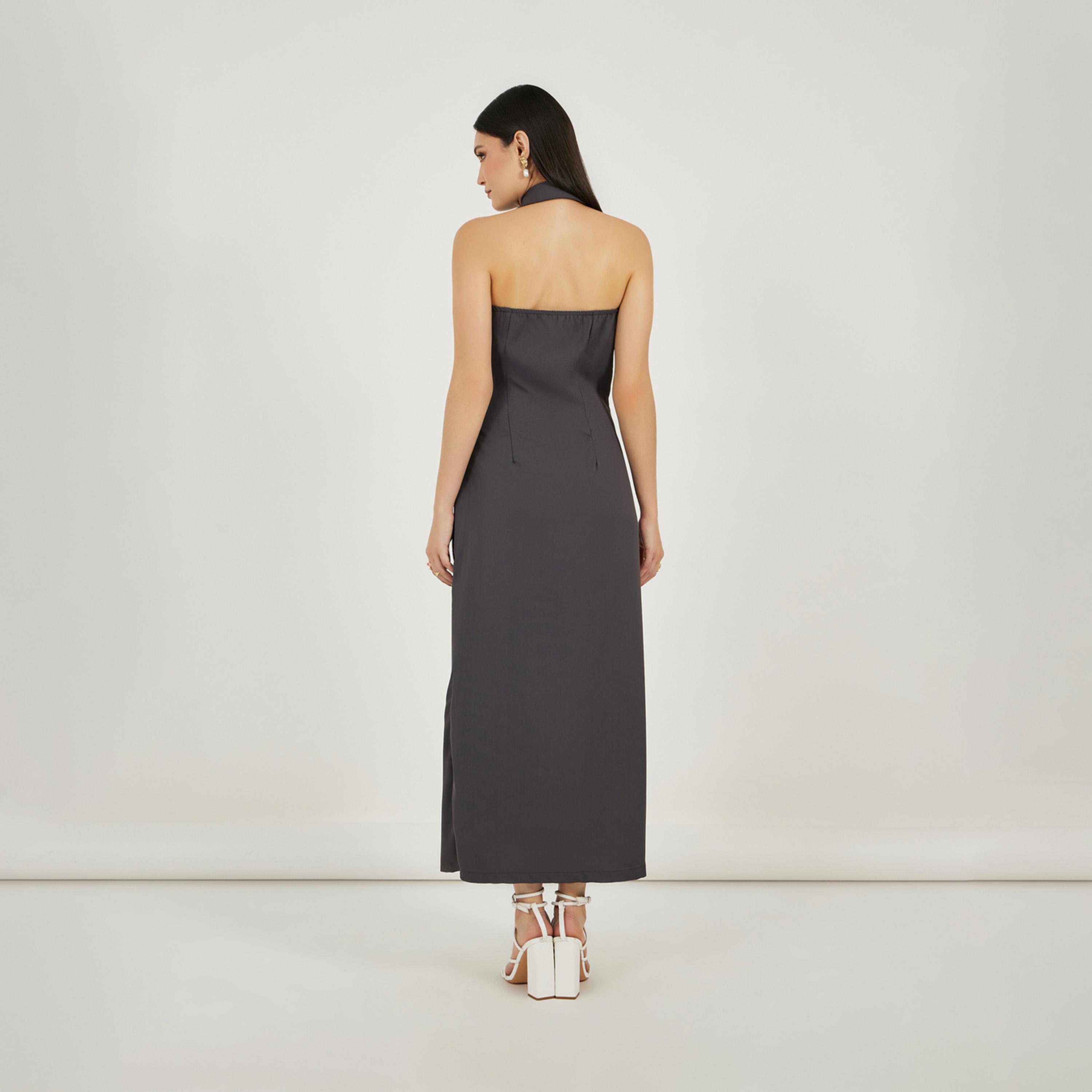 Styli Twill Sleeveless Blazer Maxi Dress with Flap Detail-women-clothing-dresses-image-5