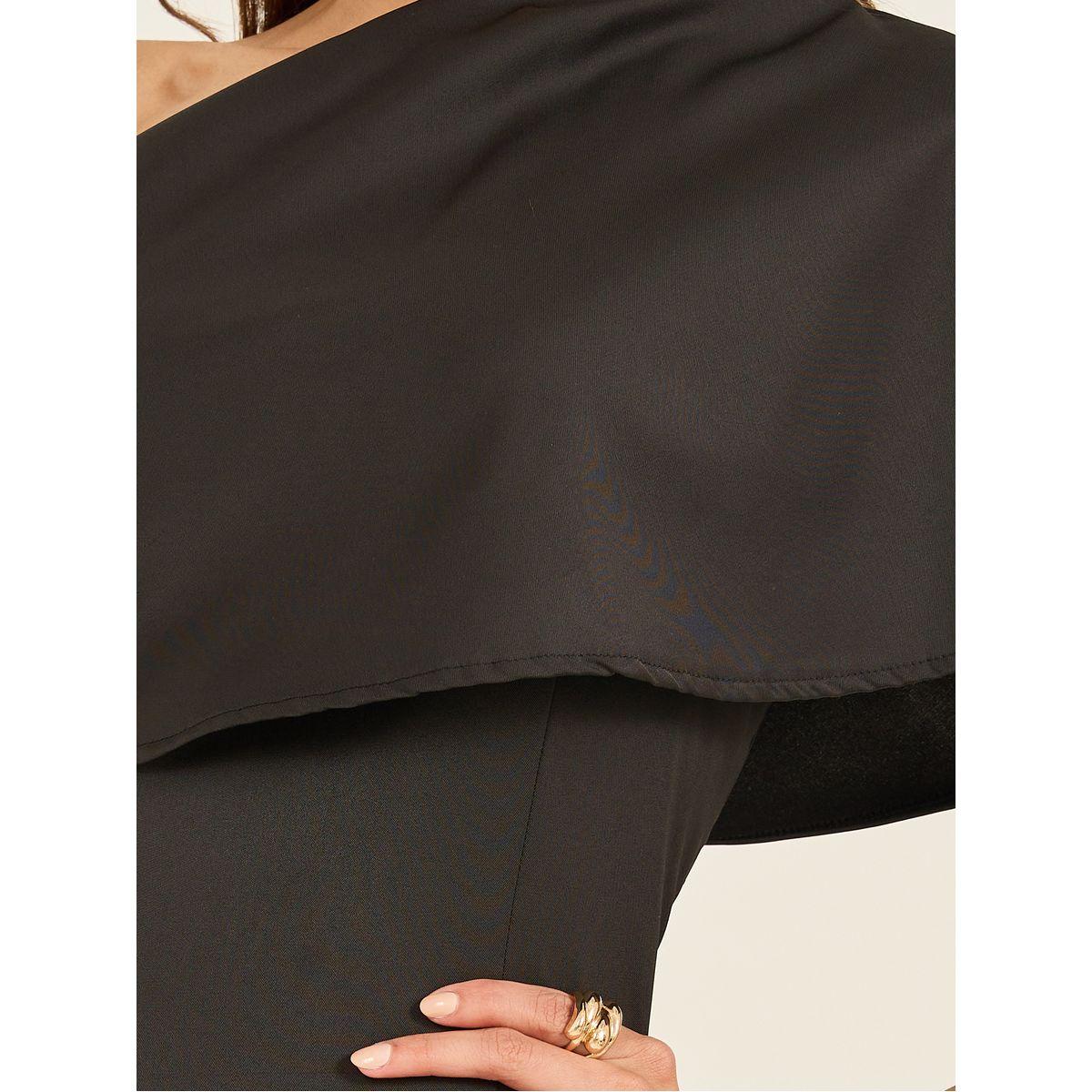 One Shoulder Neck Sheath Midi Dress-women-clothing-dresses-image-5
