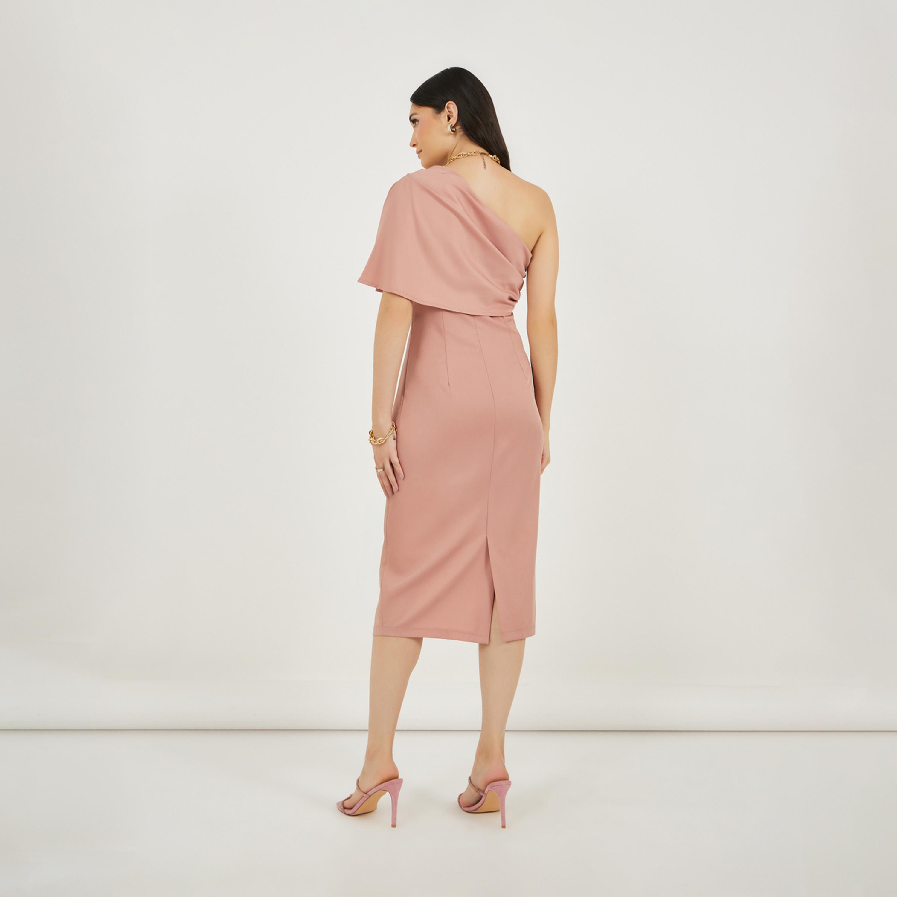 Styli One Shoulder Neck Sheath Midi Dress-women-clothing-dresses-image-6
