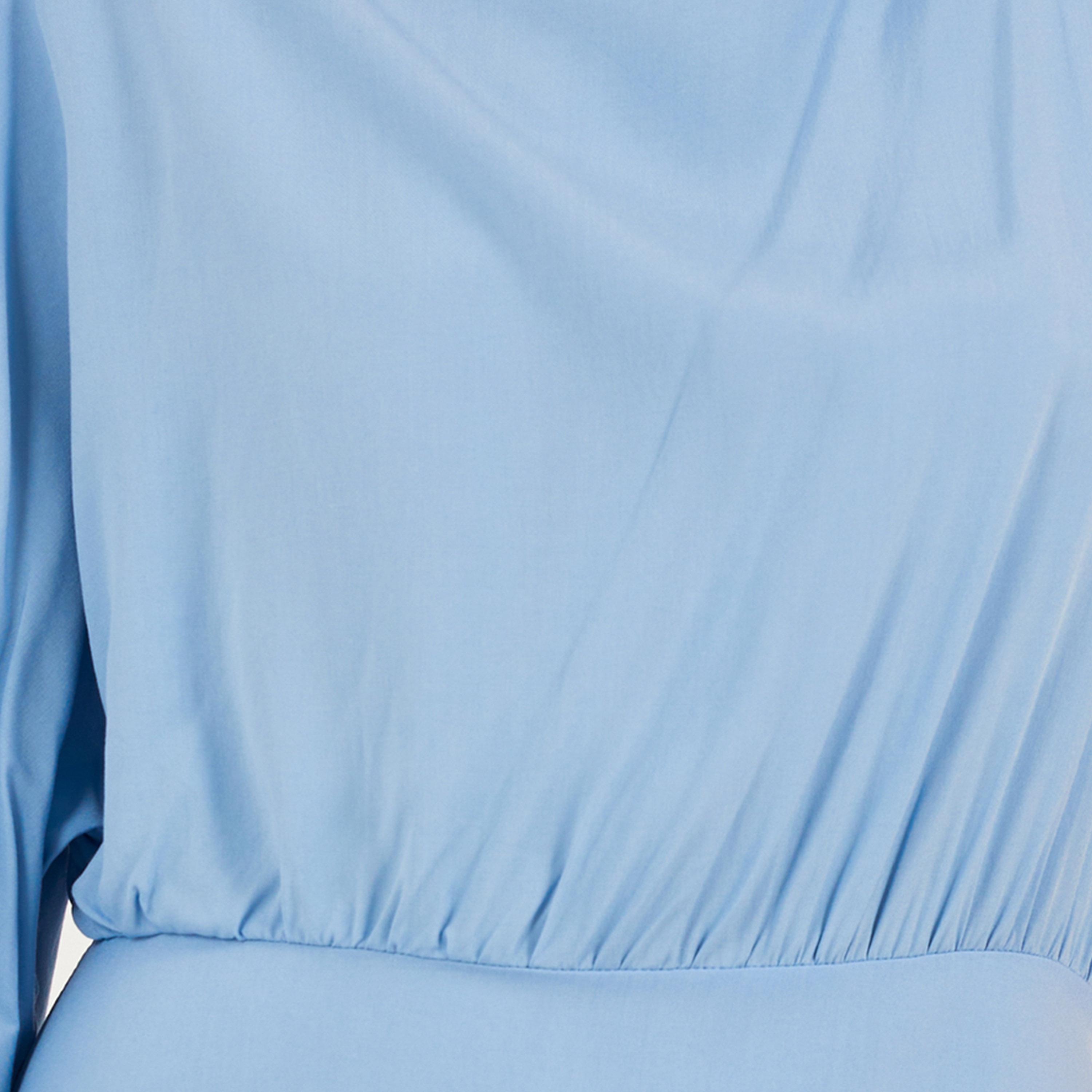 ستايلي - فستان ميدي بكم واحد مع رباط خلفي-women-clothing-dresses-image-3