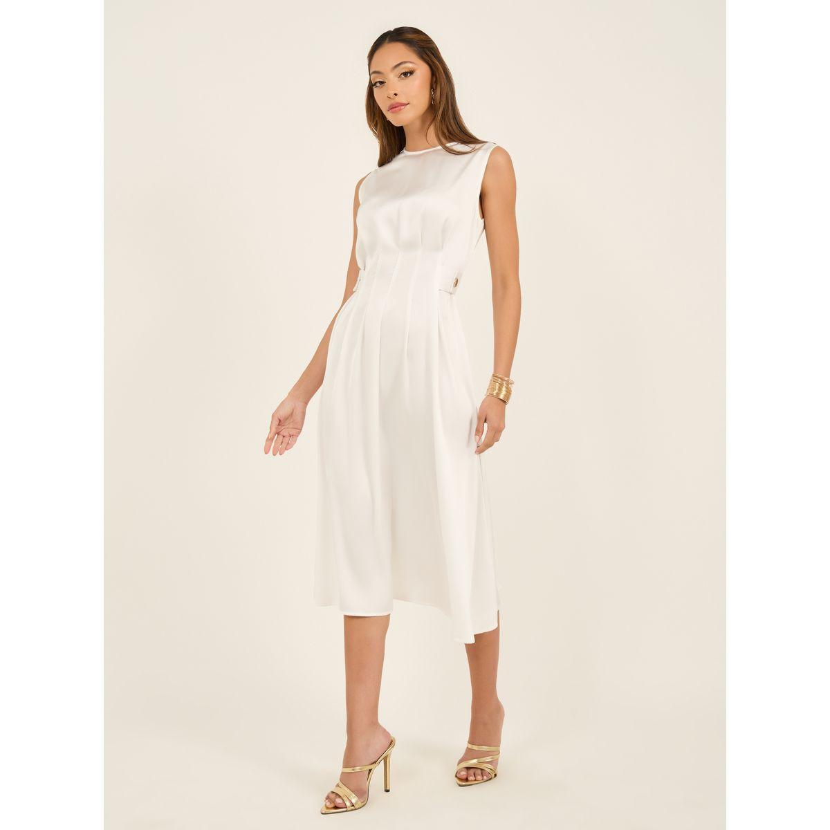 Box Pleated Detail Sleeveless A-Line Midi Dress-women-clothing-dresses-image-2