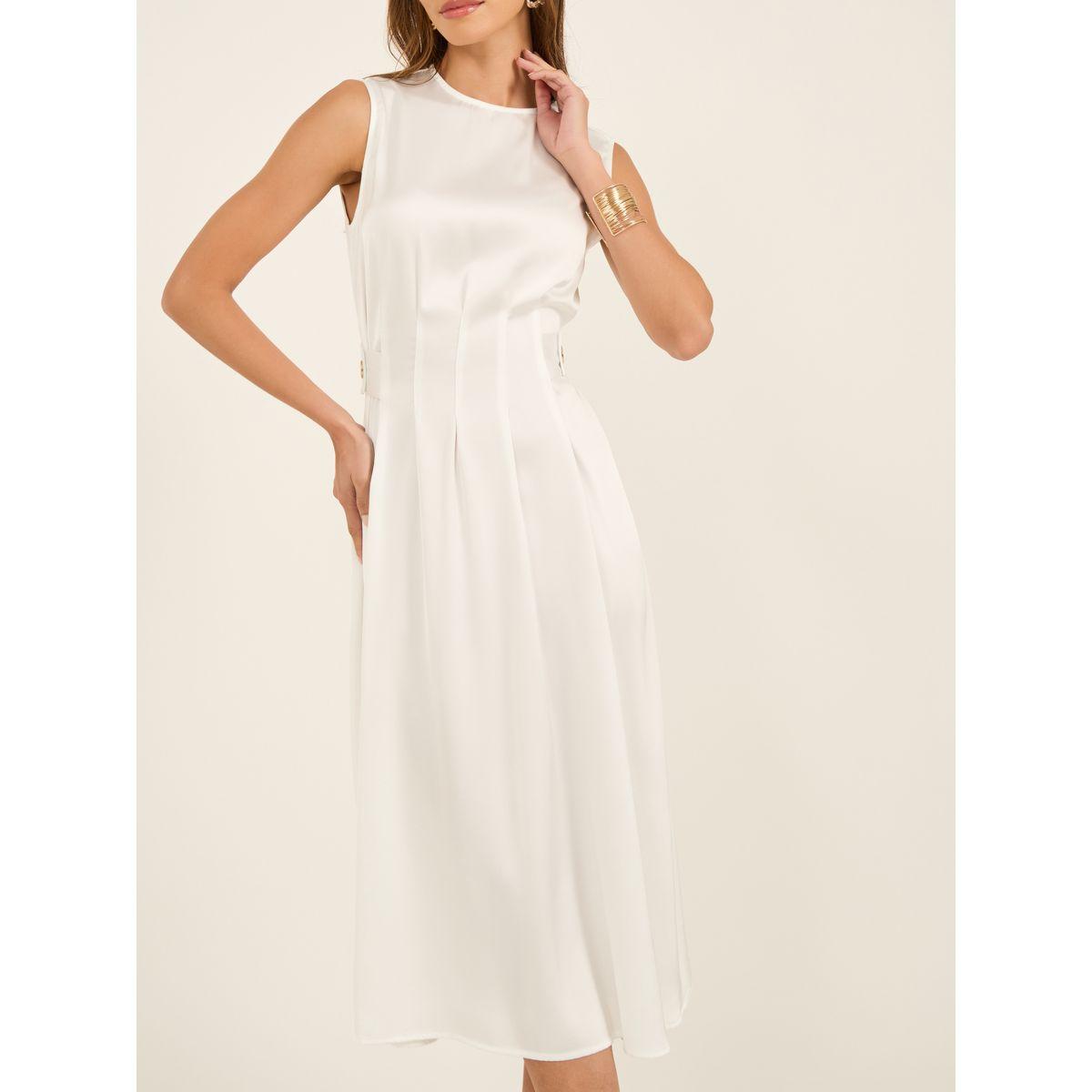 Box Pleated Detail Sleeveless A-Line Midi Dress-women-clothing-dresses-image-3