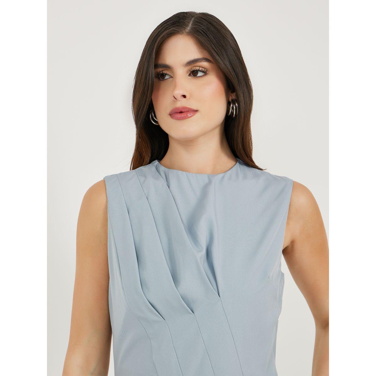 فستان ميدي بدون أكمام مع تفاصيل محزوزة-women-clothing-dresses-image-4