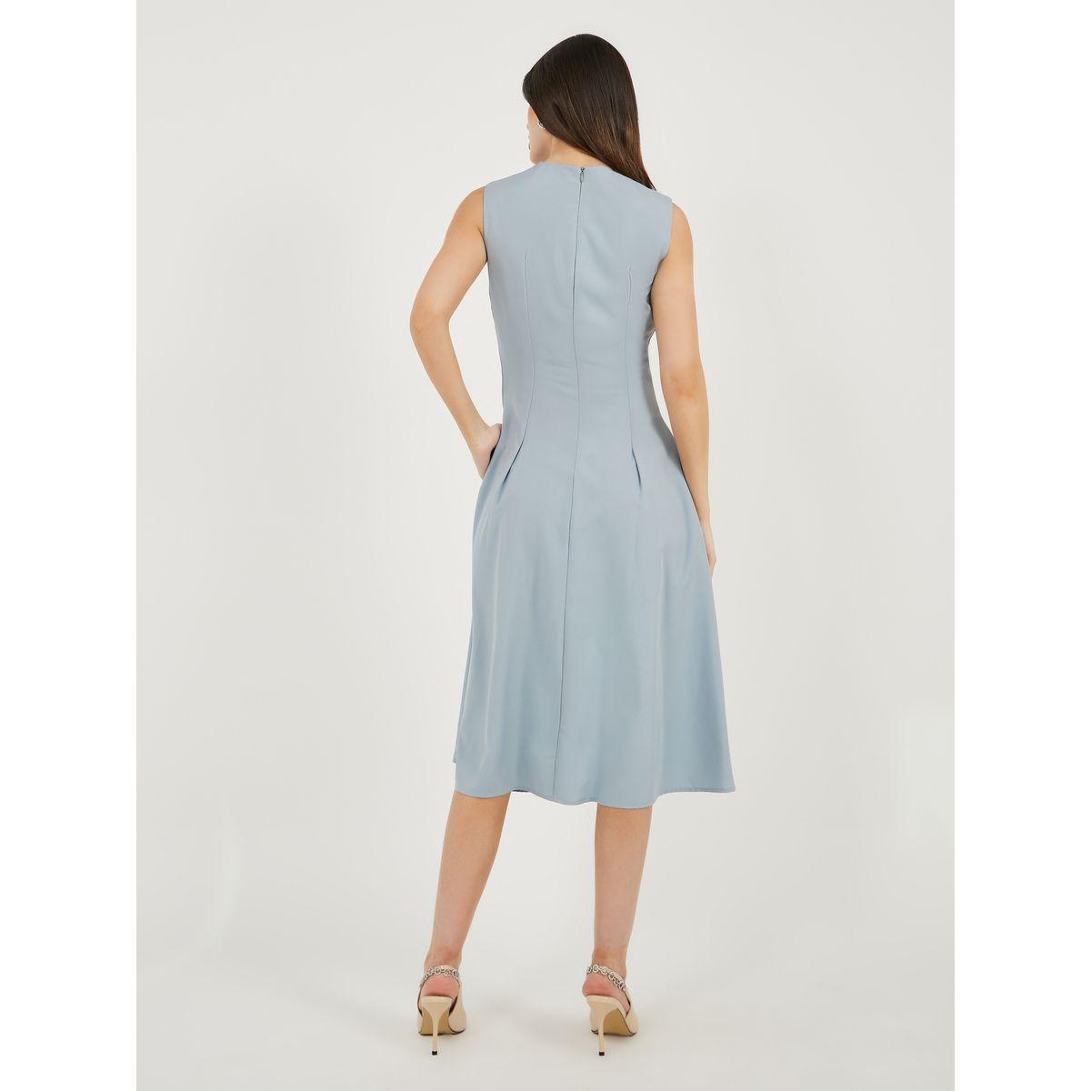 فستان ميدي بدون أكمام مع تفاصيل محزوزة-women-clothing-dresses-image-5