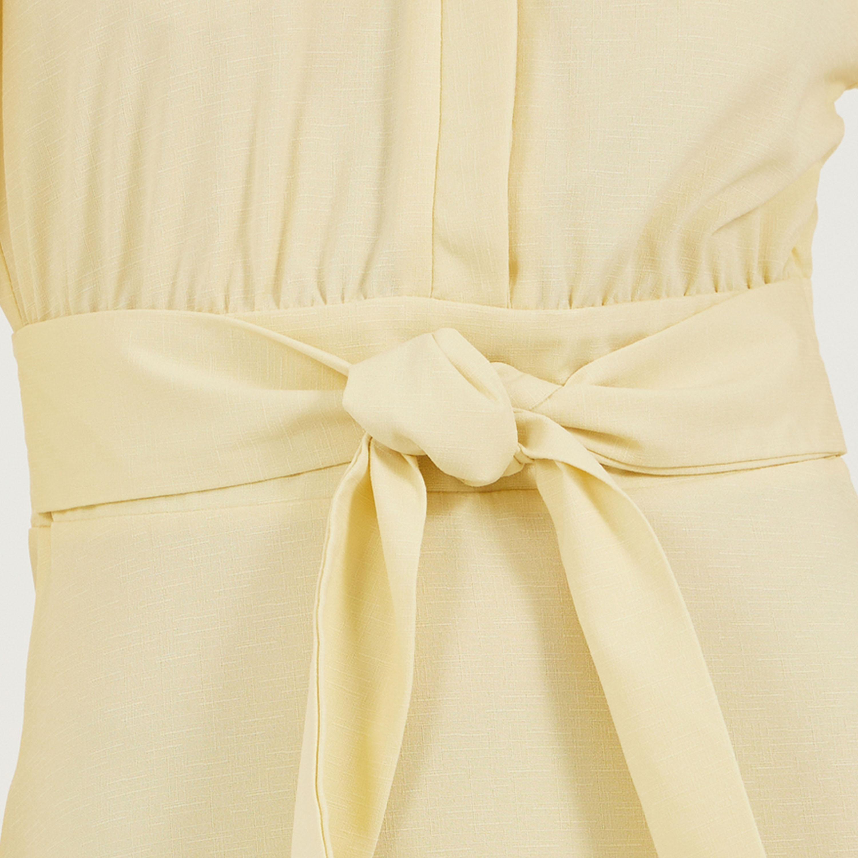 Styli Notch Neck Tiered Maxi Dress with Tie-Up Belt-women-clothing-dresses-image-3