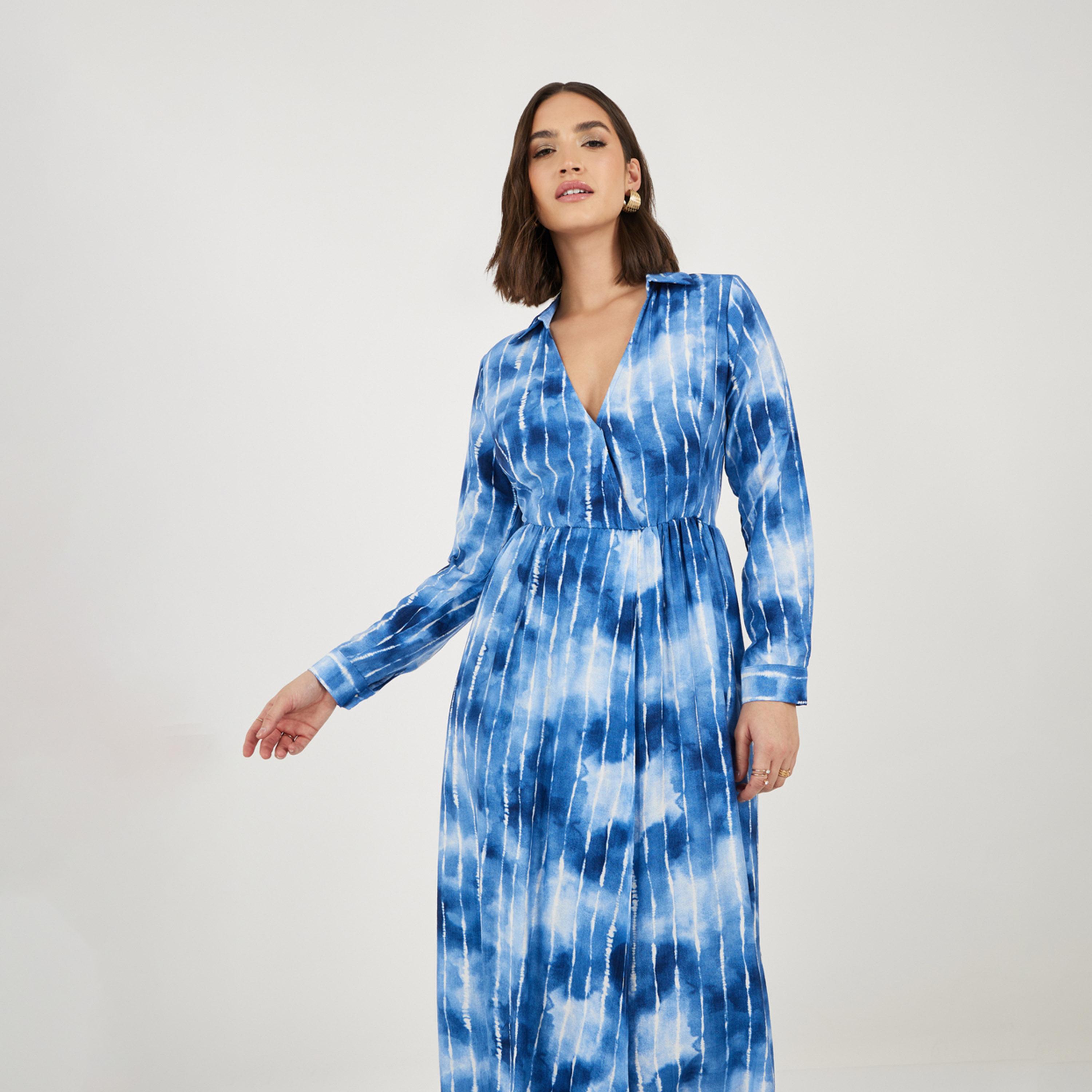 ستايلي - فستان ماكسي مصبوغ بالربط-women-clothing-dresses-image-5