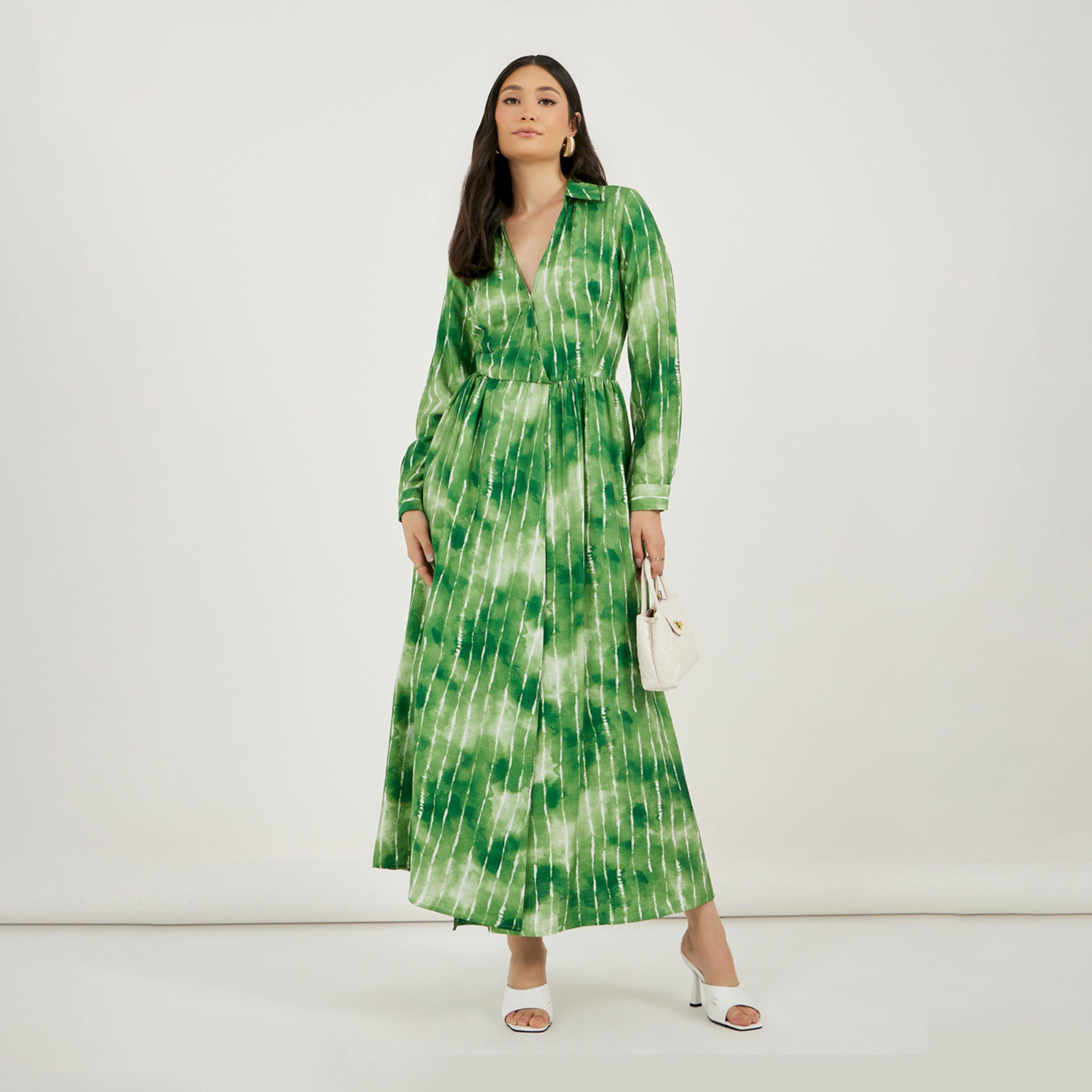 Styli Tie-Dye Print Shirt Maxi Dress-women-clothing-dresses-image-1