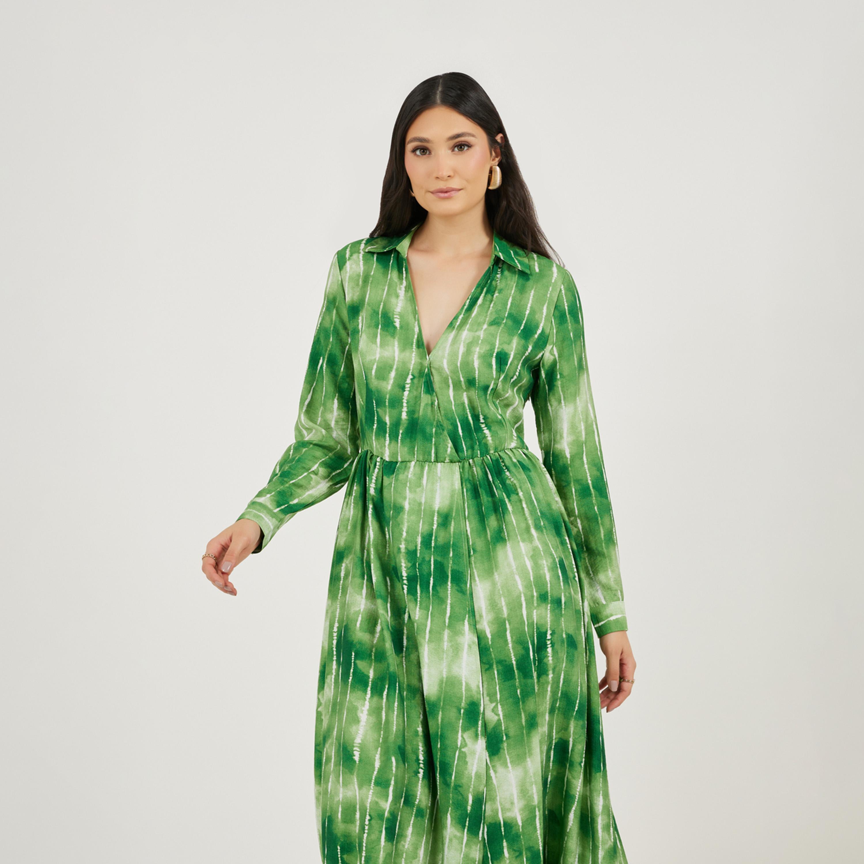 ستايلي - فستان ماكسي مصبوغ بالربط-women-clothing-dresses-image-5