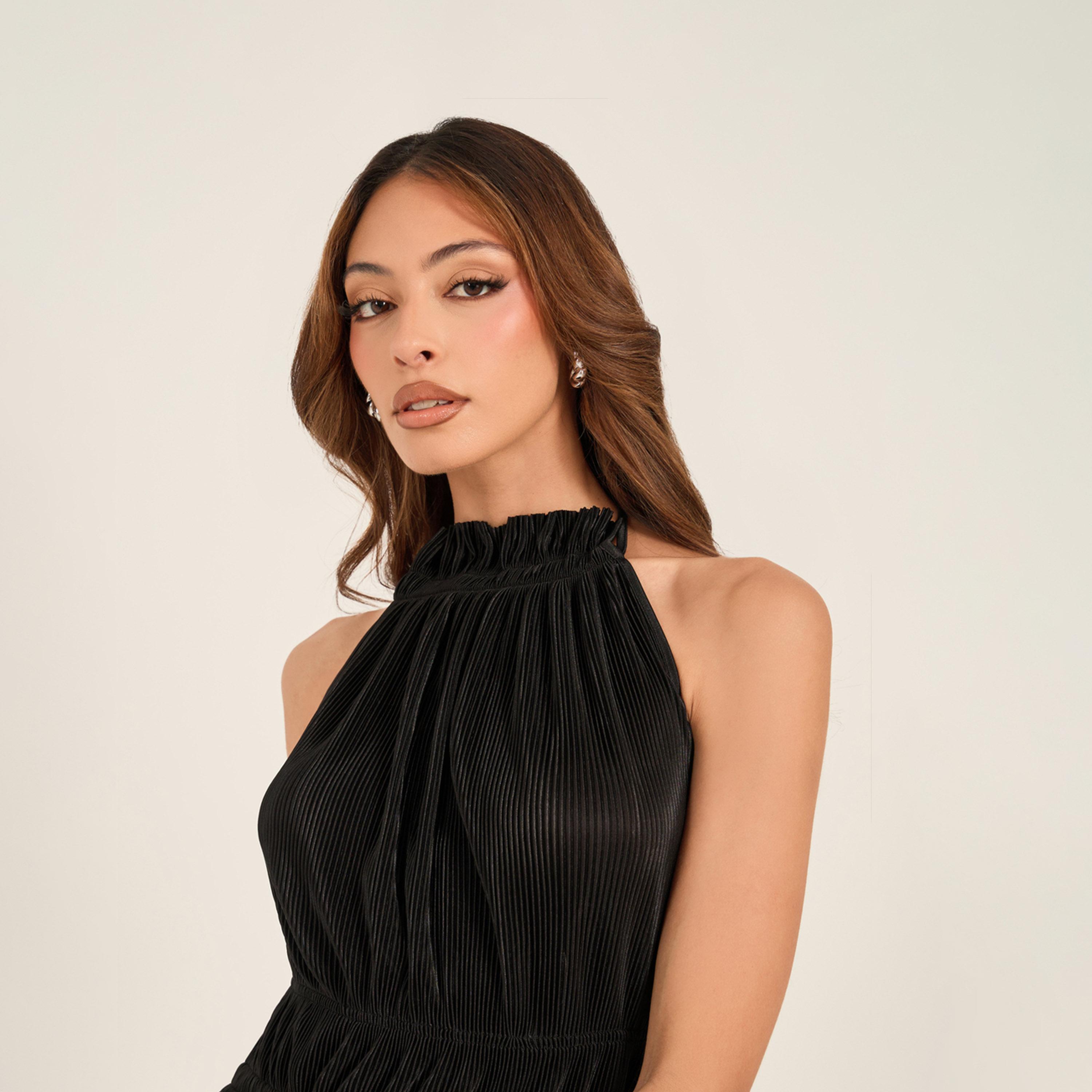 ستايلي - فستان قصير بدون أكمام بقصة A-women-clothing-dresses-image-4
