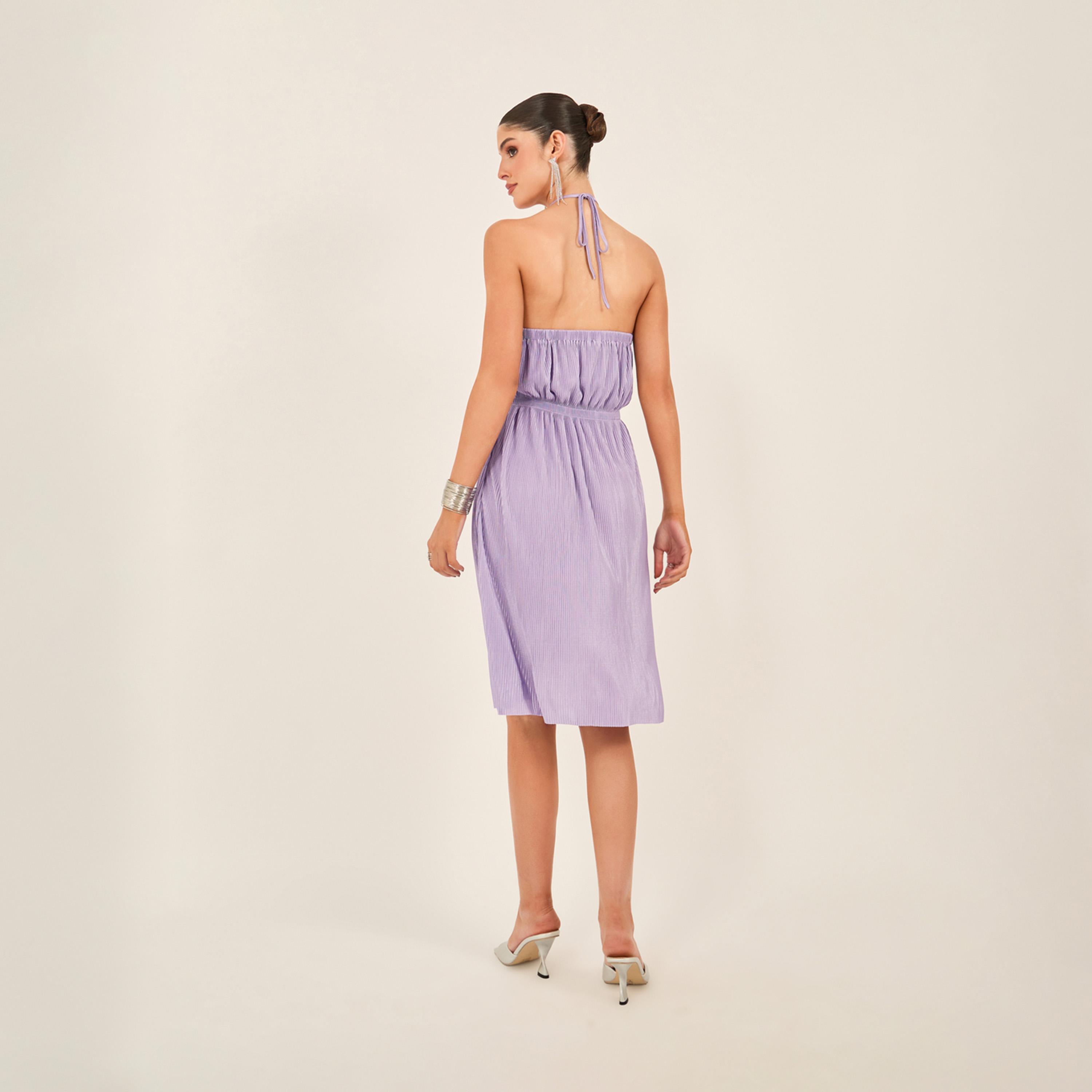 ستايلي - فستان بقصّة A بدون أكمام وبطول الركبة-women-clothing-dresses-image-5