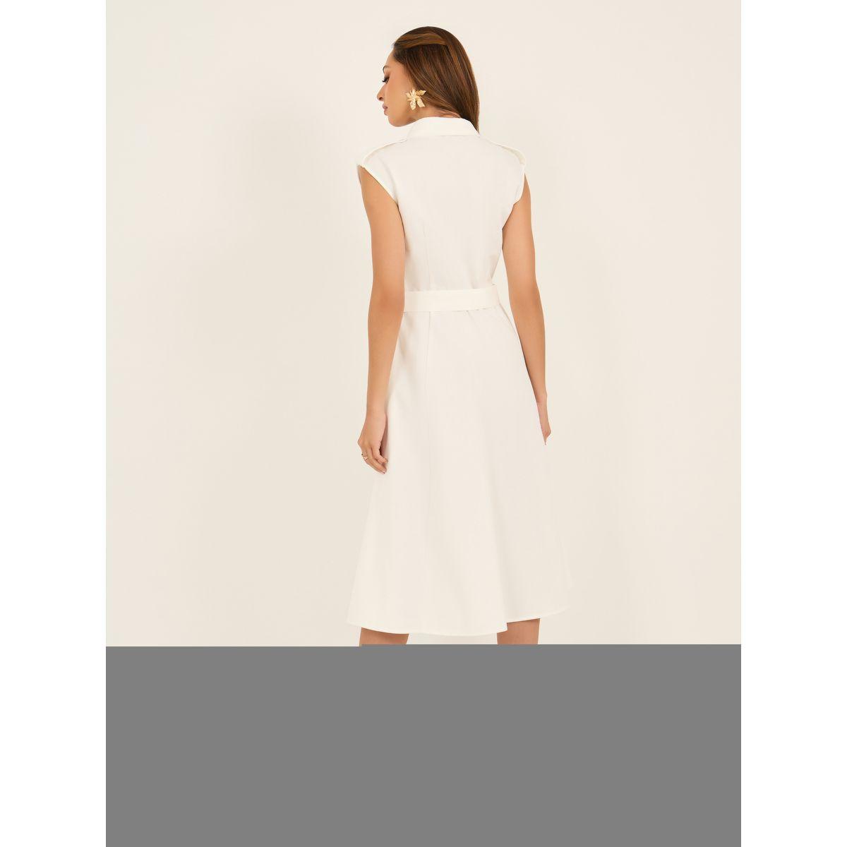 Belted Shirt Midi Dress with Mock Flap Pocket-women-clothing-dresses-image-6