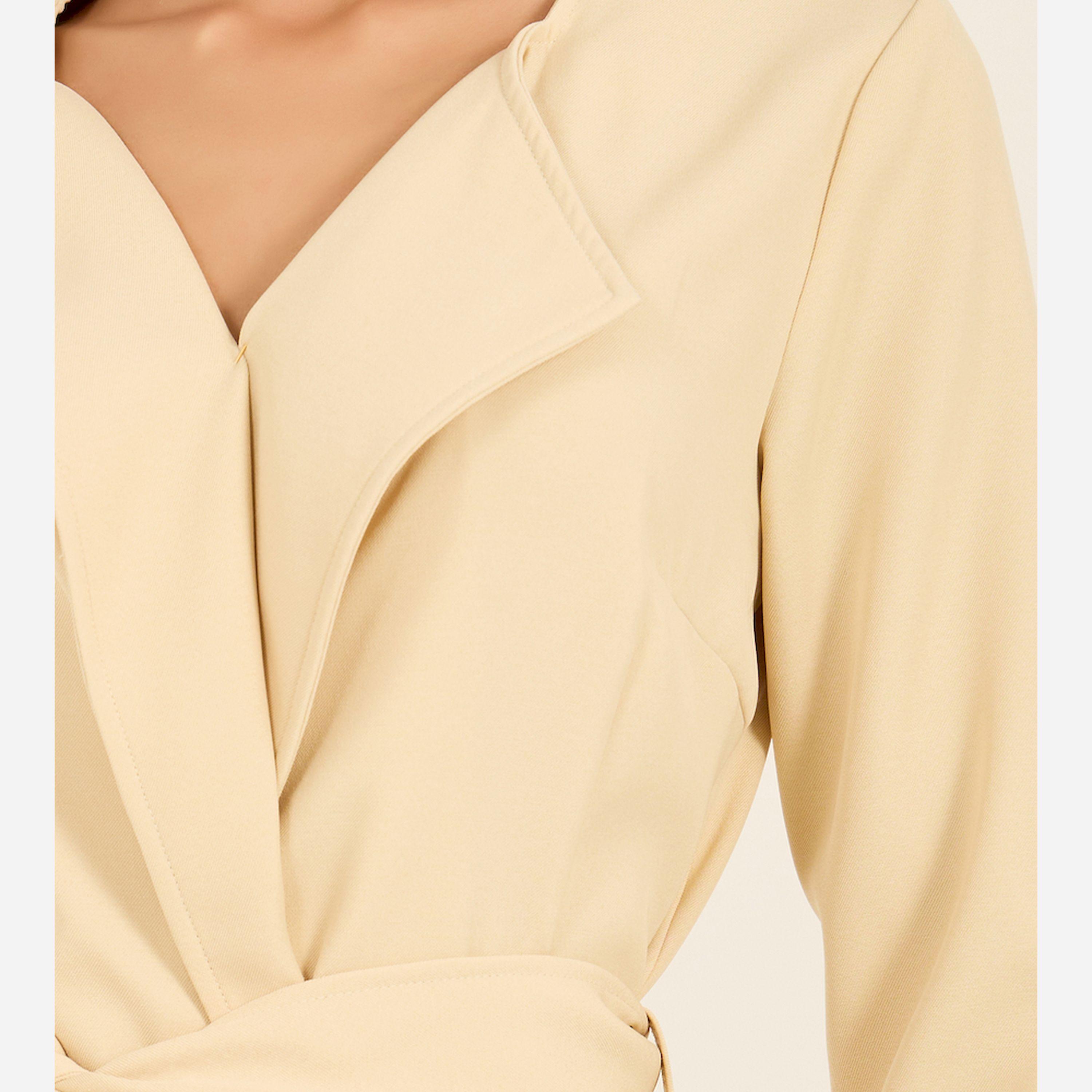 Styli Plain Long Sleeves Blazer Midi Dress With Fabric Belt-women-clothing-dresses-image-4