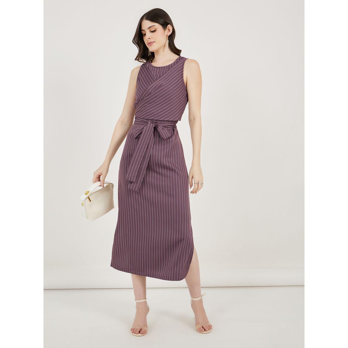 Styli Pinstripe Wrap Front Blazer Midi Dress-women-clothing-dresses-image-1