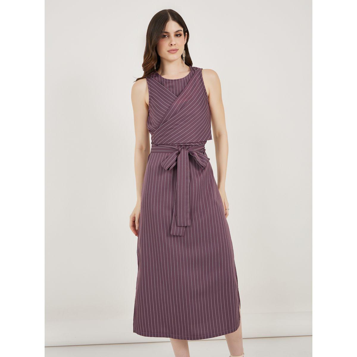 Styli Pinstripe Wrap Front Blazer Midi Dress-women-clothing-dresses-image-2