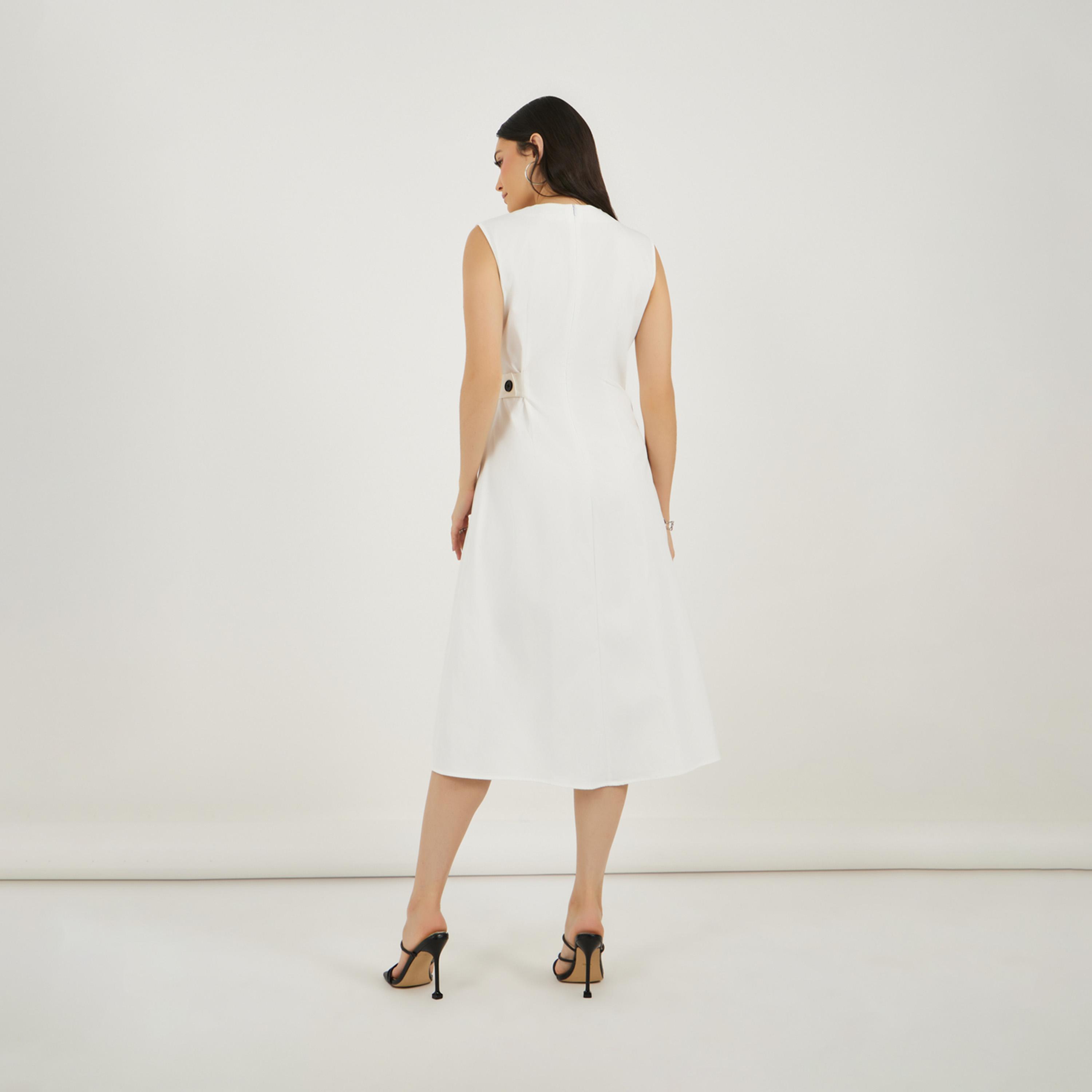 Styli Pleated Front Sleeveless A-Line Midi Dress-women-clothing-dresses-image-6