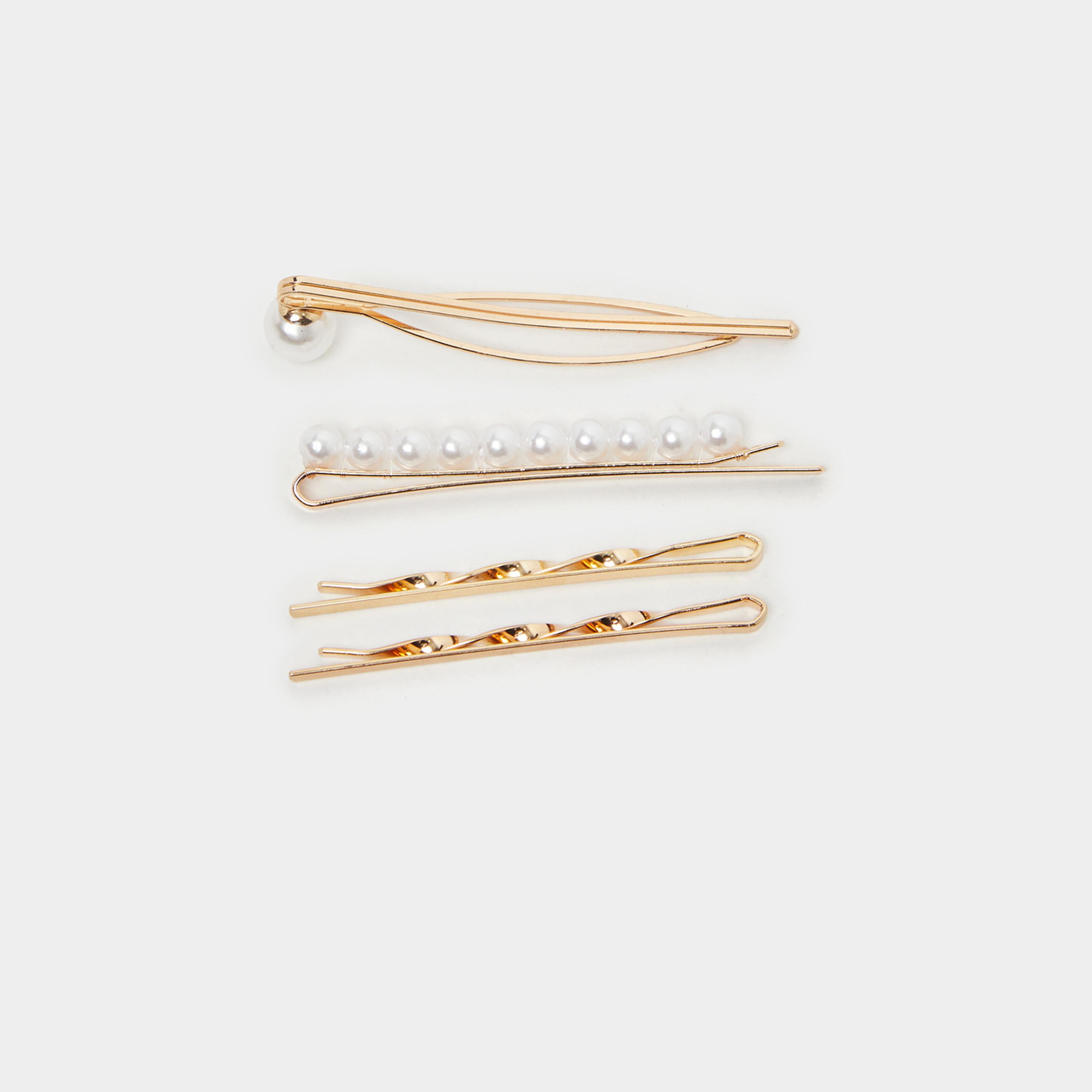 ستايلي - مجموعة من 4 قطع - مشبك شعر مزخرف-women-hairaccessories-clips-image-3