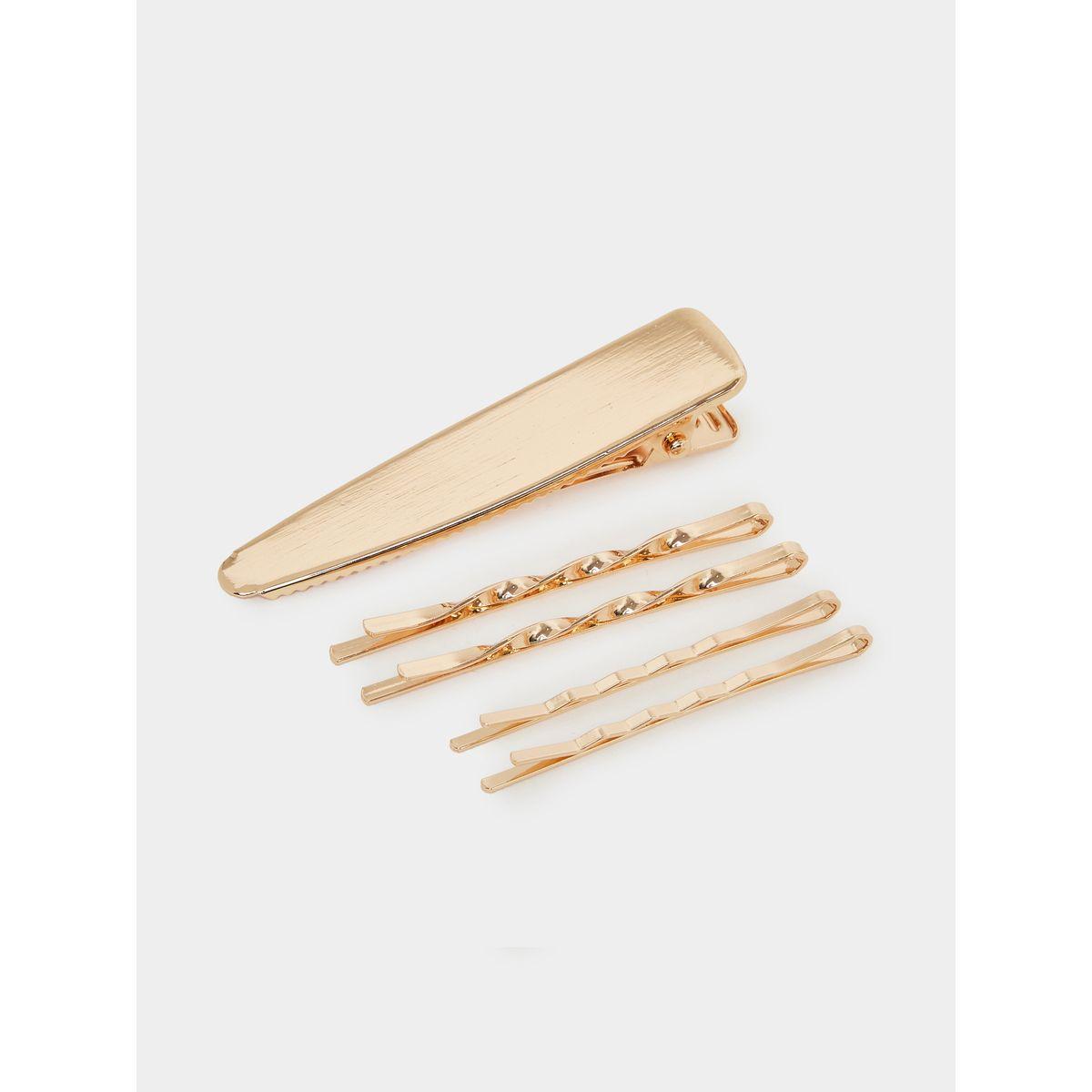 Styli Set of 5 - Plain Metal Hair Clip-women-hairaccessories-clips-image-1
