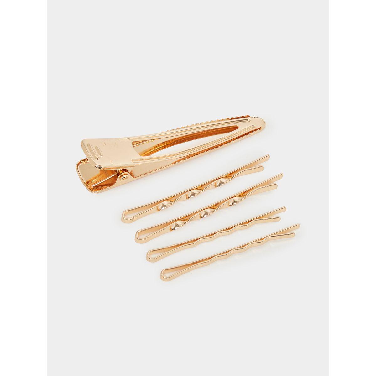 Styli Set of 5 - Plain Metal Hair Clip-women-hairaccessories-clips-image-2