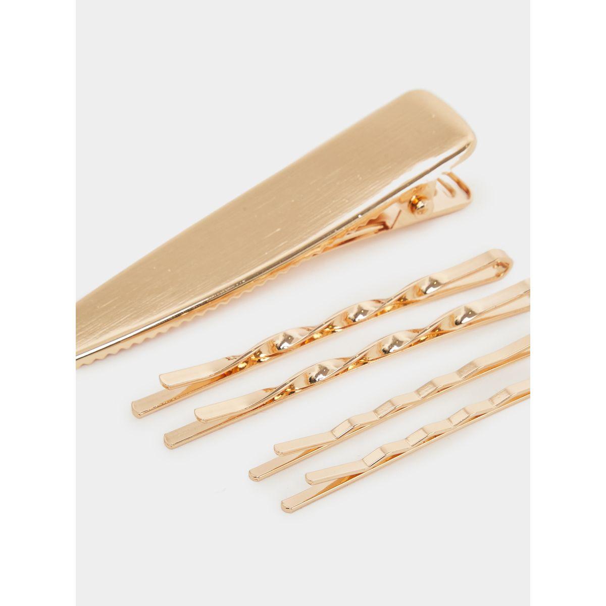 Styli Set of 5 - Plain Metal Hair Clip-women-hairaccessories-clips-image-3