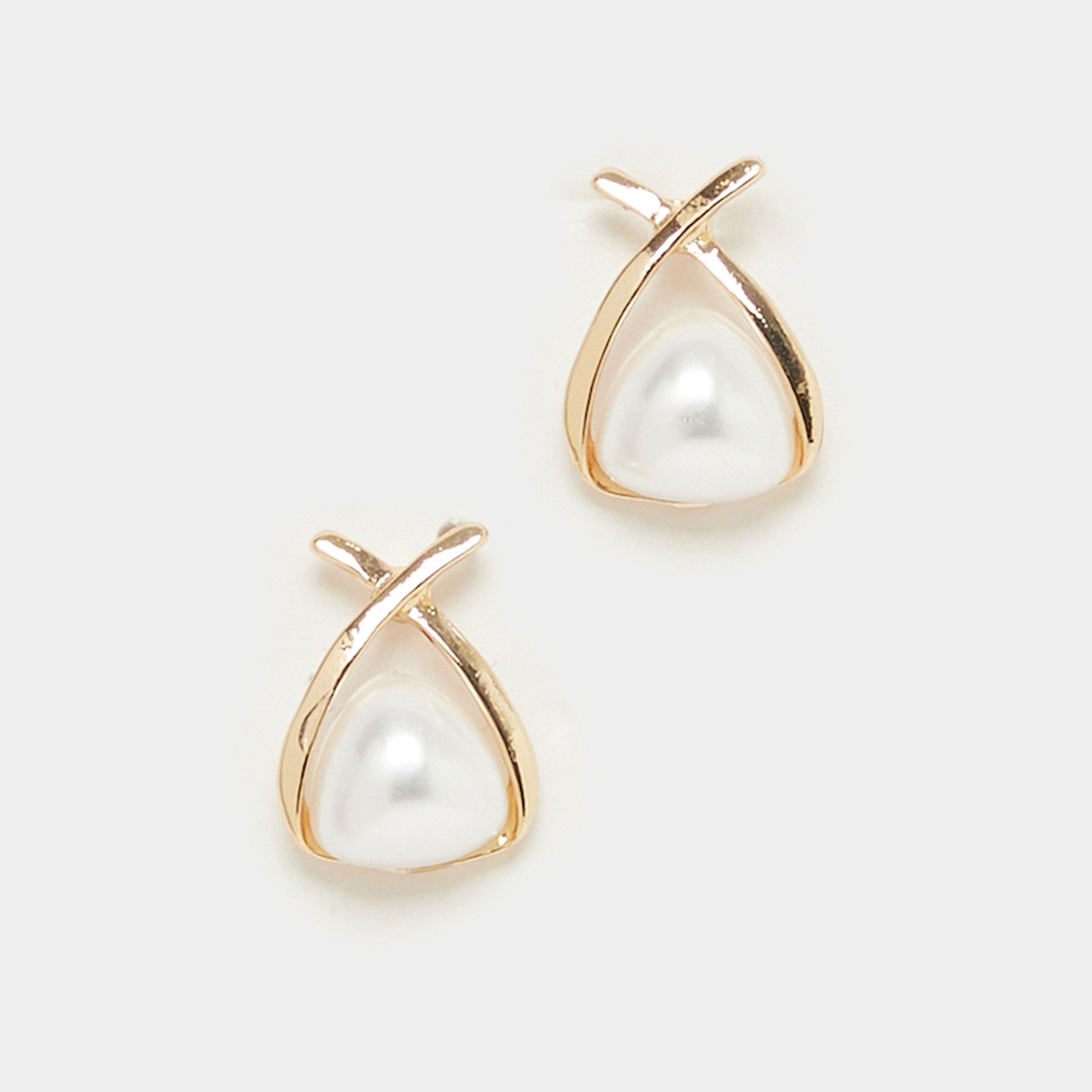 Styli Stud Faux Pearl Earrings-women-watchesandjewellery-jewellery-earrings-image-1