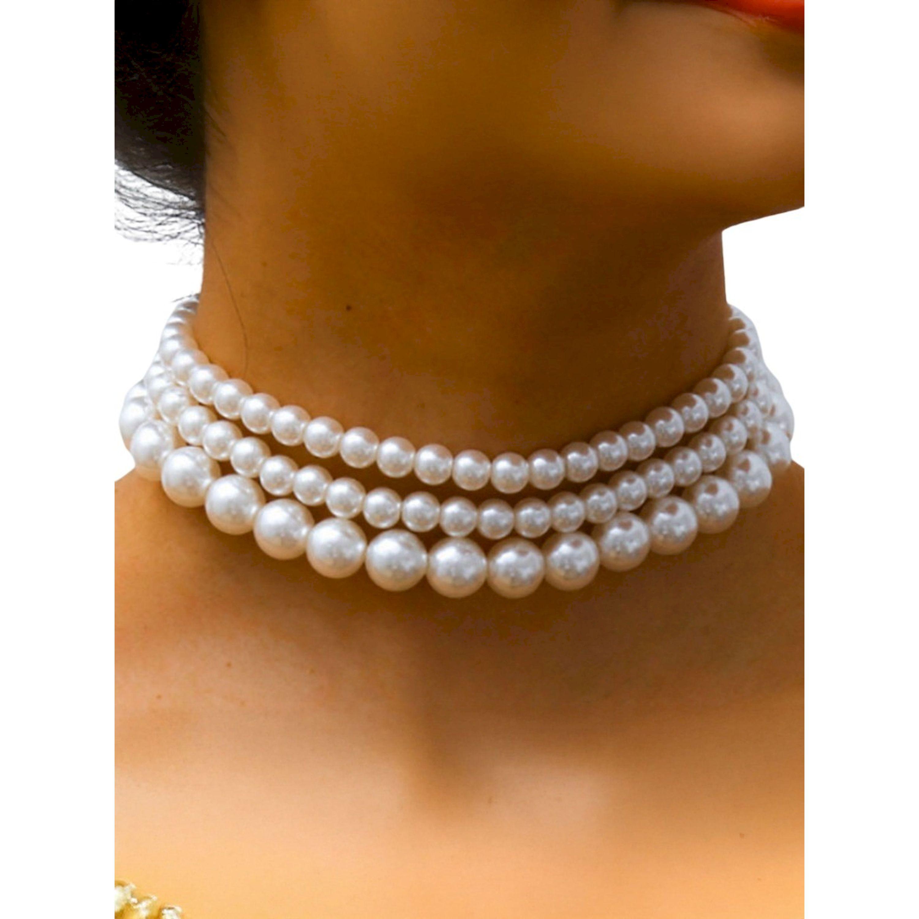 ستايلي - قلادة ذات طبقات من اللؤلؤ الصناعي-women-watchesandjewellery-jewellery-necklacesandpendants-image-1