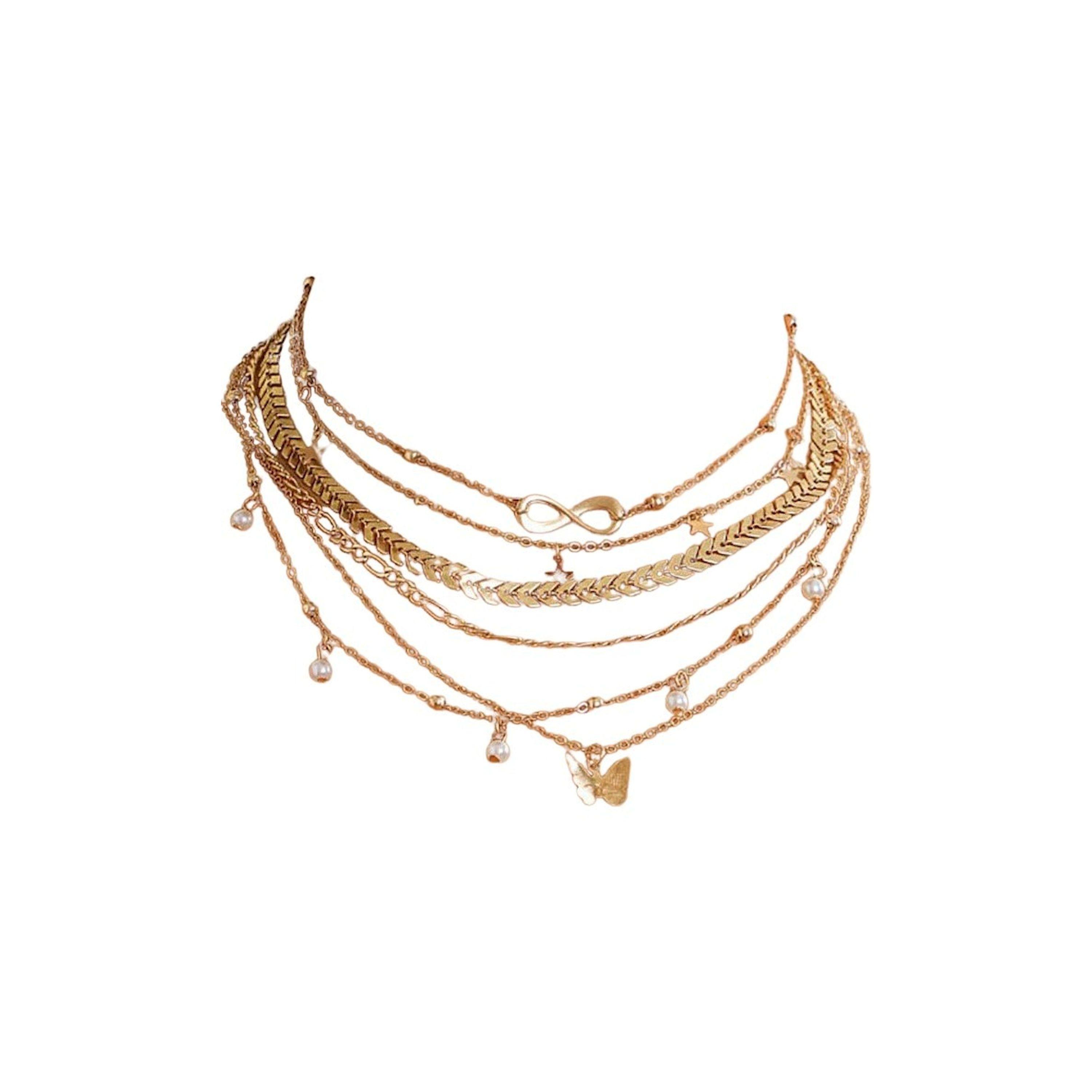 ستايلي -  مجموعة من 6 قلادات على شكل فراشة متنوعة-women-watchesandjewellery-jewellery-necklacesandpendants-image-1