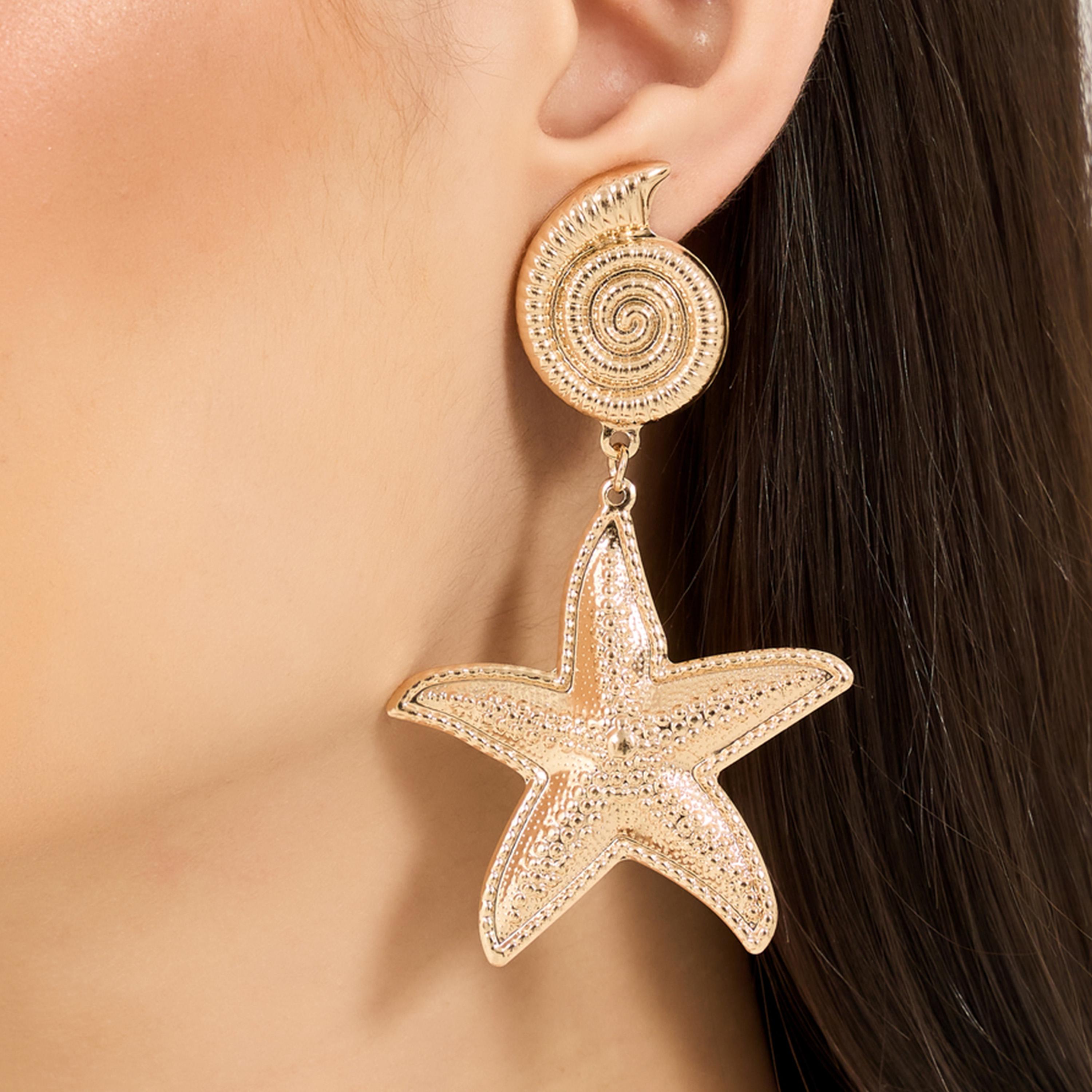 Styli Seashell Starfish Design Earrings-women-watchesandjewellery-jewellery-earrings-image-2