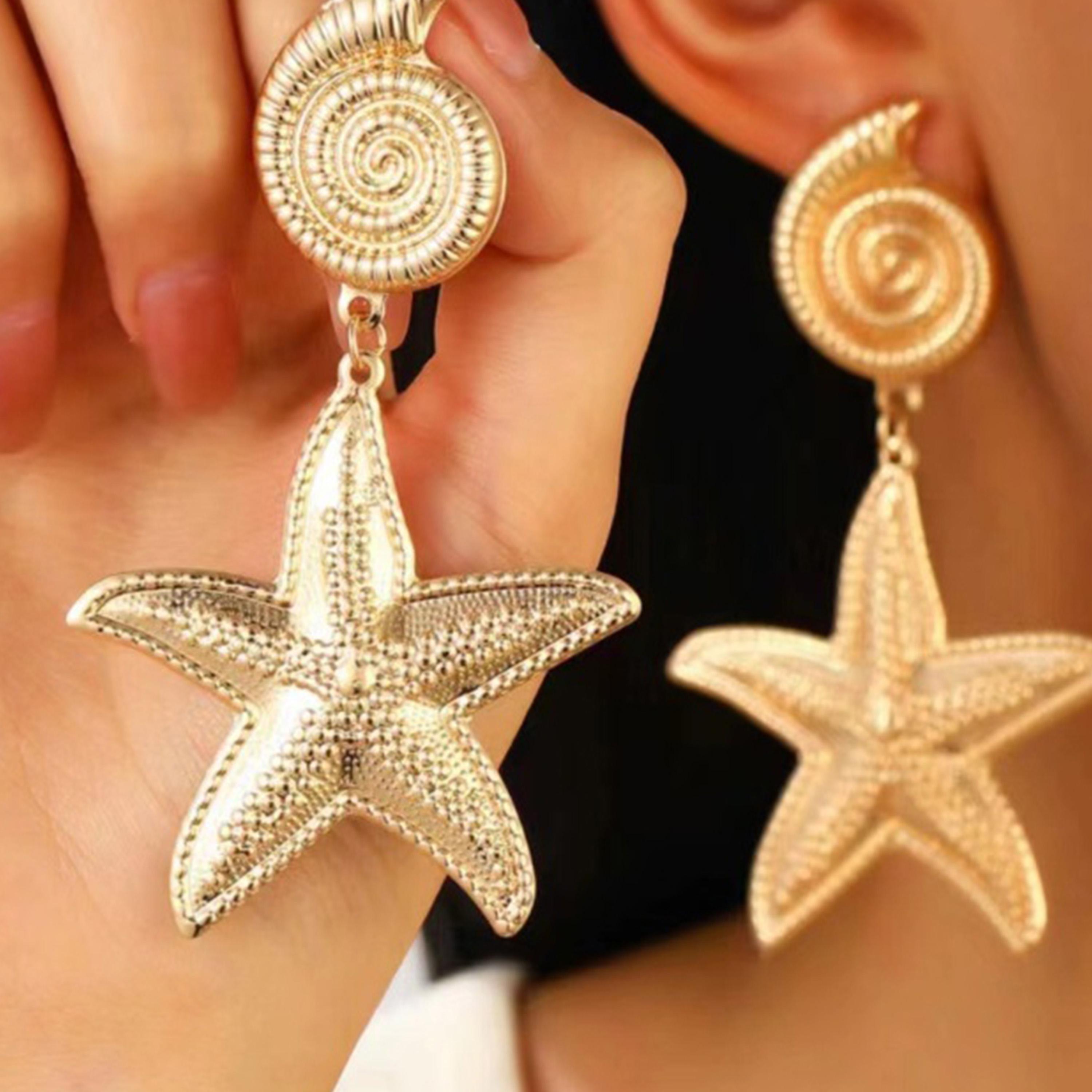 Styli Seashell Starfish Design Earrings-women-watchesandjewellery-jewellery-earrings-image-4