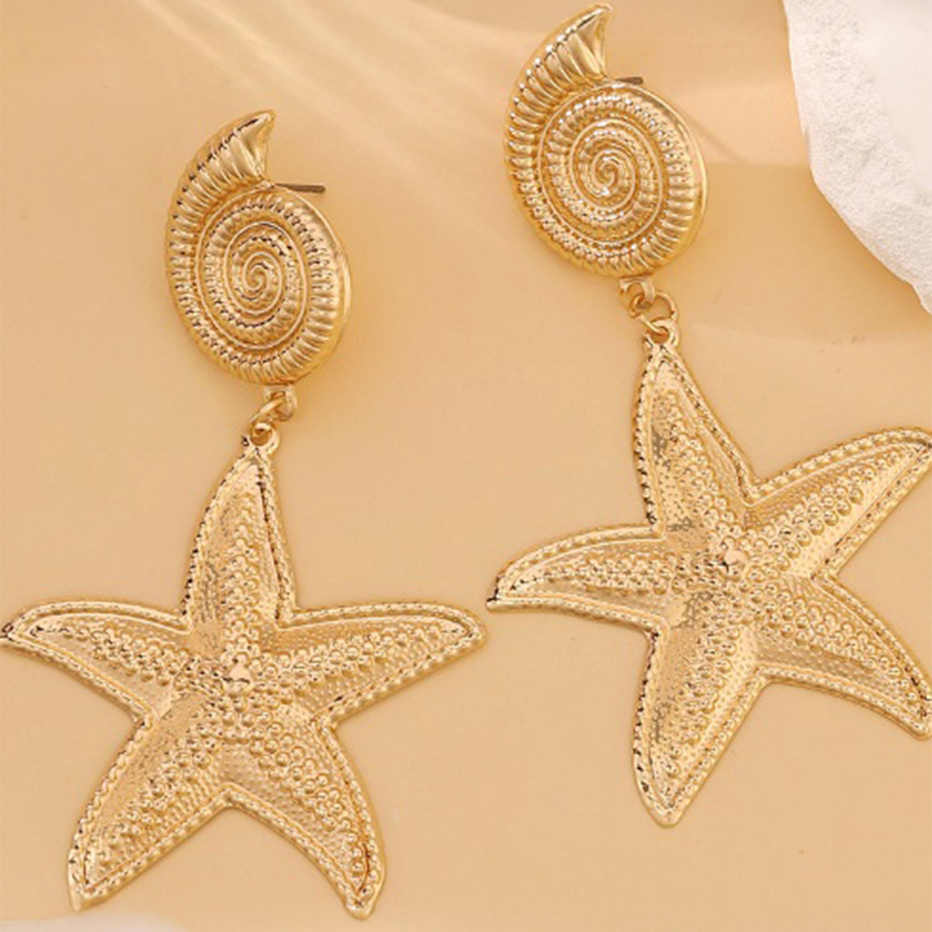 Styli Seashell Starfish Design Earrings-women-watchesandjewellery-jewellery-earrings-image-5