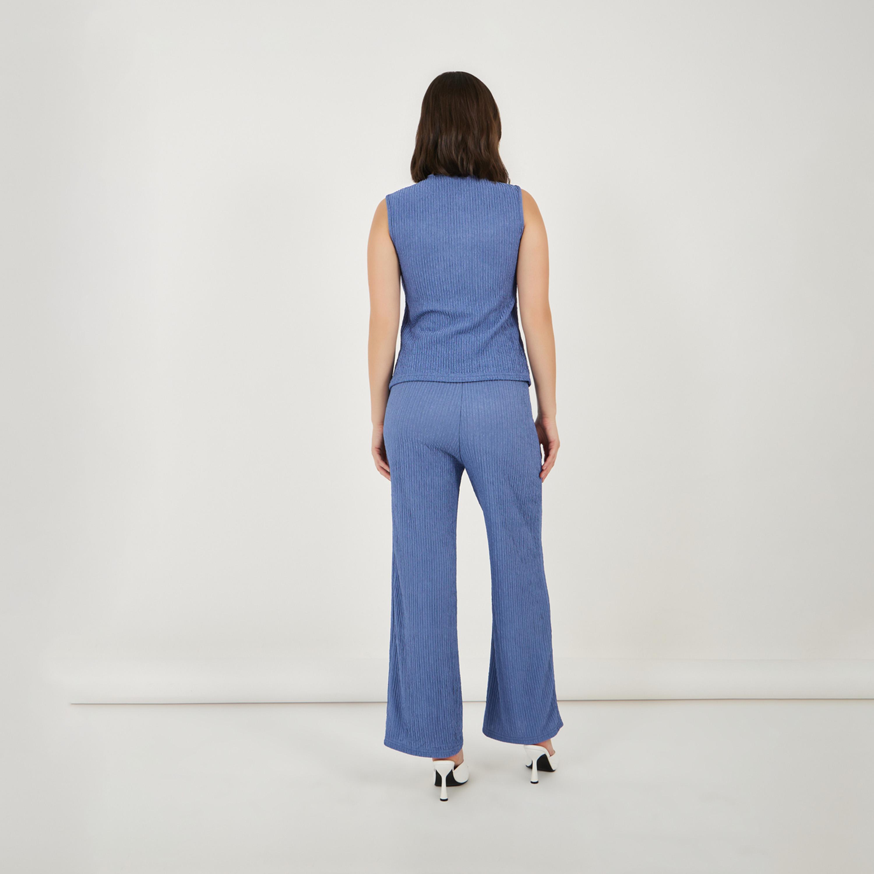 Styli Textured Waistcoat & Straight Leg Pants Co-Ords-women-clothing-coordsets-image-5
