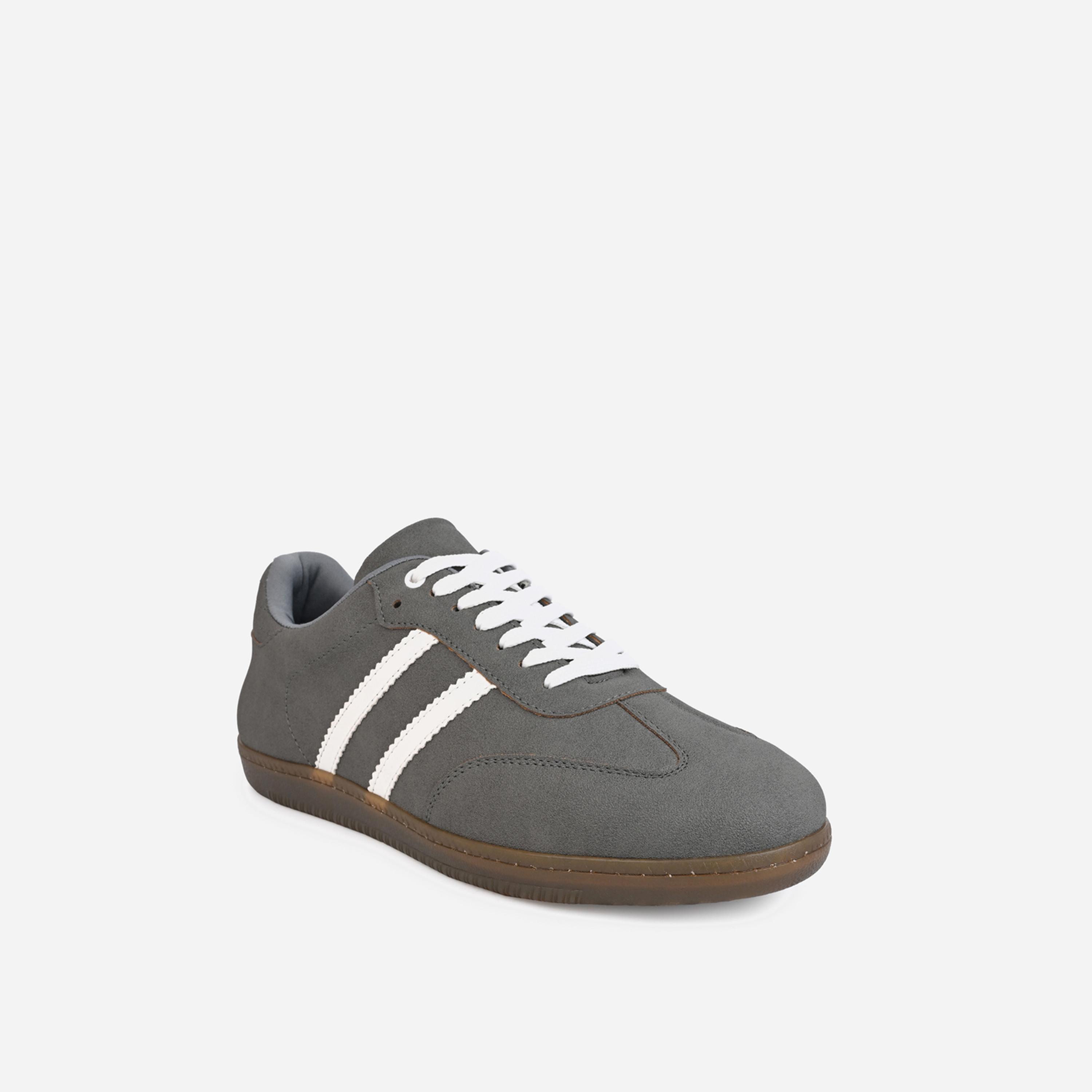 Styli Suede Upper Two Stripe Court Sneakers-men-shoes-sneakers-image-4