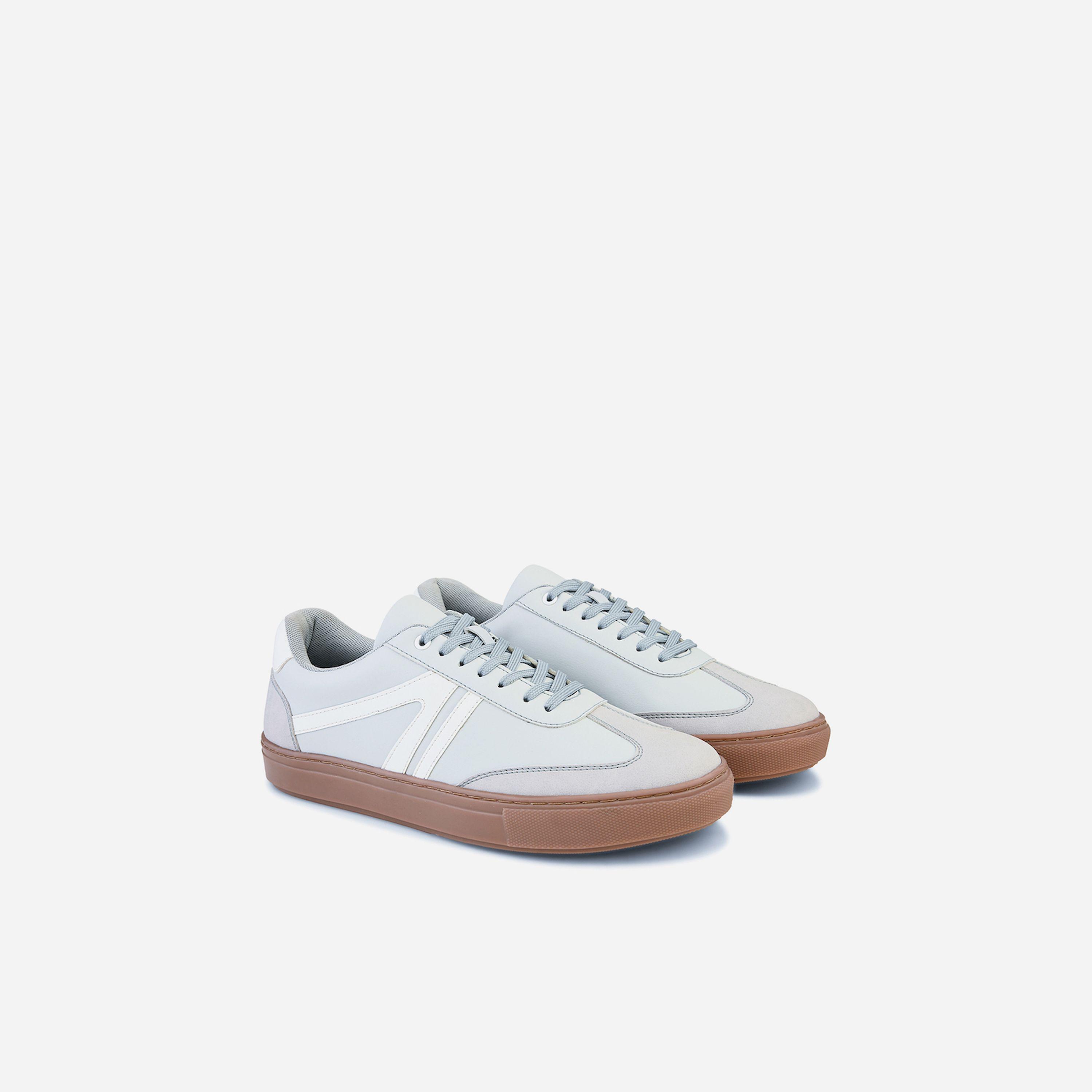 Styli Two Line Paneled Gum Sole Lace Up Sneakers-men-shoes-sneakers-image-1