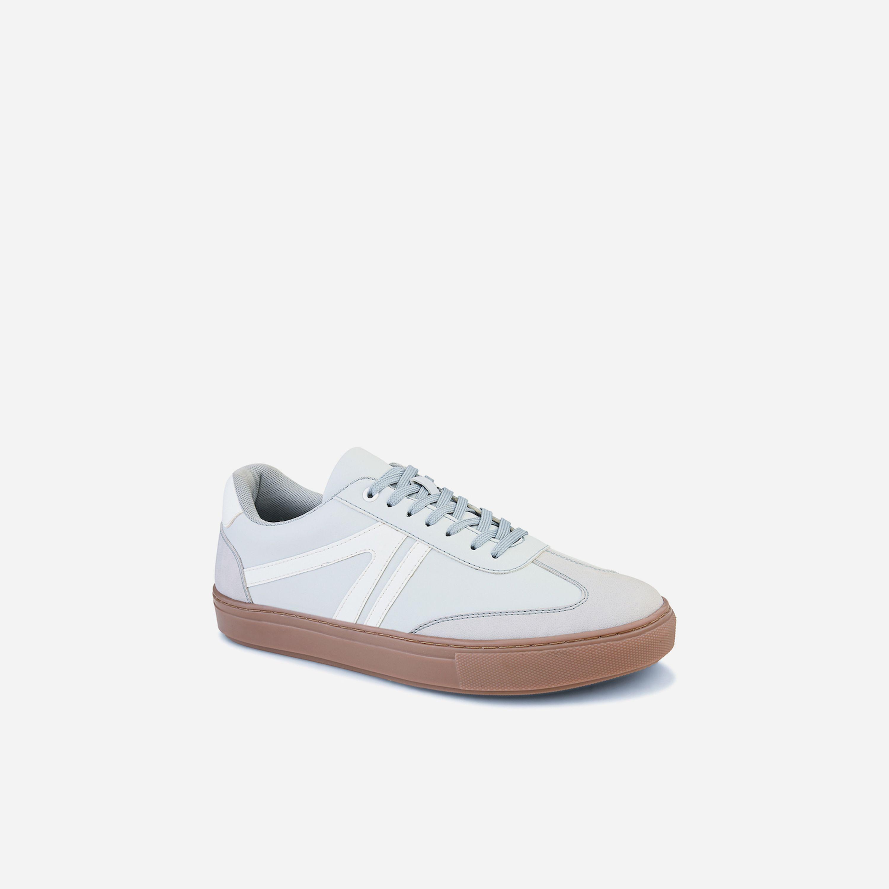 Styli Two Line Paneled Gum Sole Lace Up Sneakers-men-shoes-sneakers-image-2
