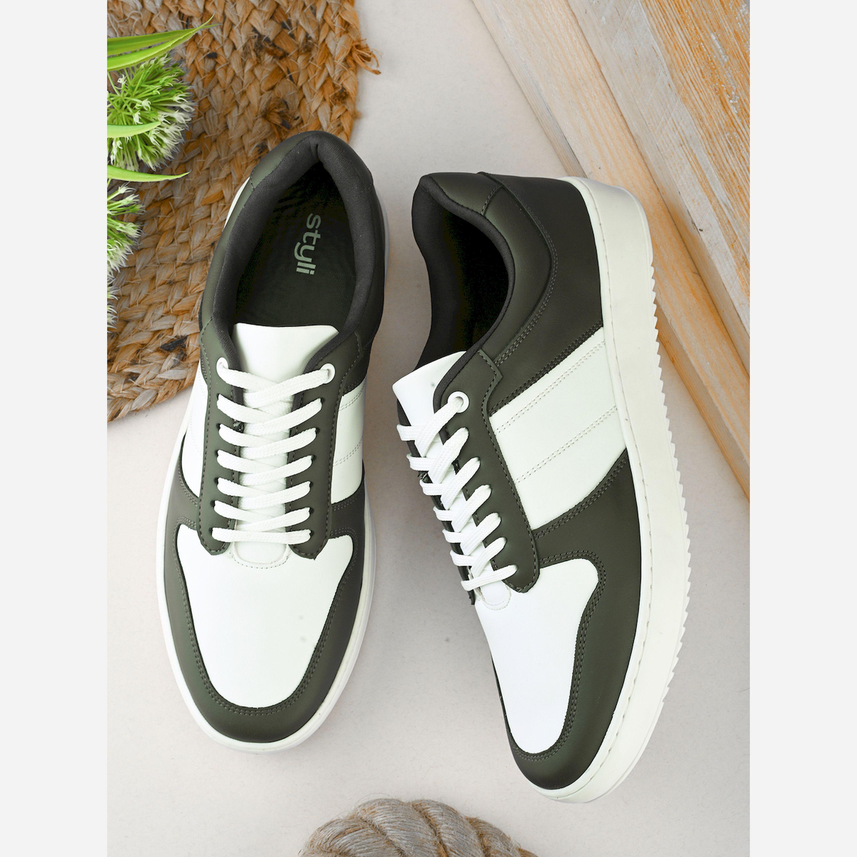 Styli Color Block Lace Up Basket Sneakers-men-shoes-sneakers-image-3