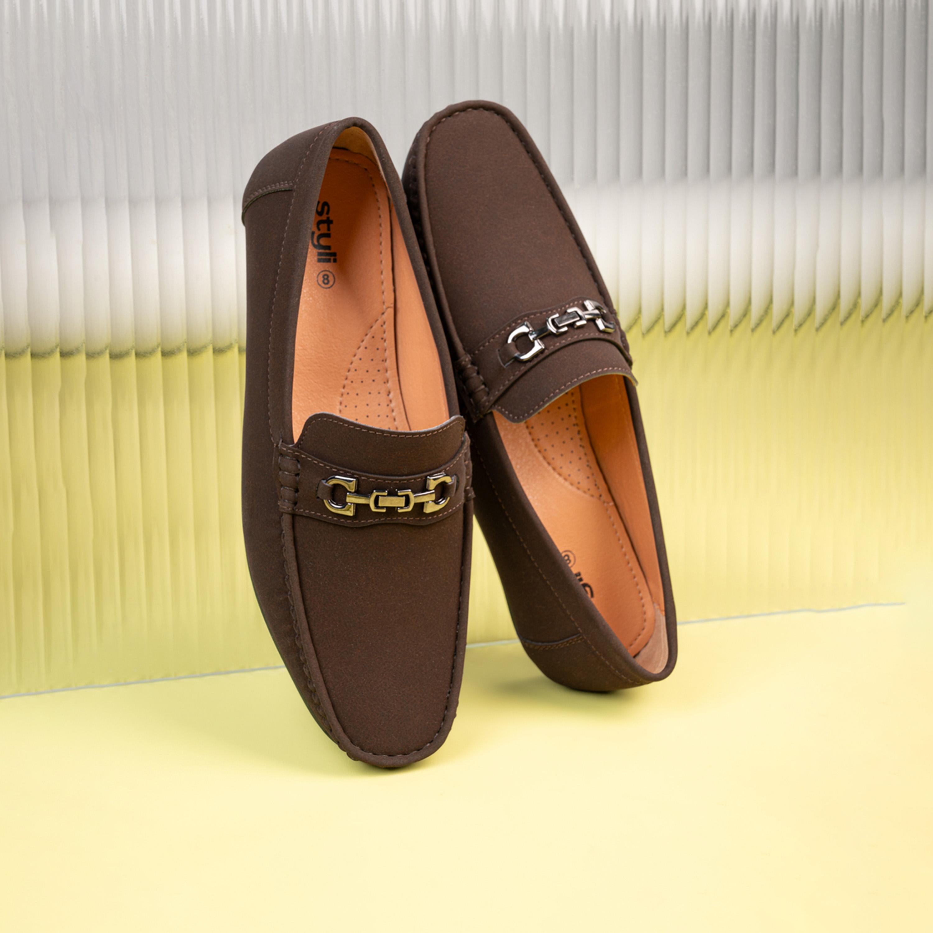 Styli Faux Suede Slip On Loafers-men-shoes-loafersandmoccasins-image-2