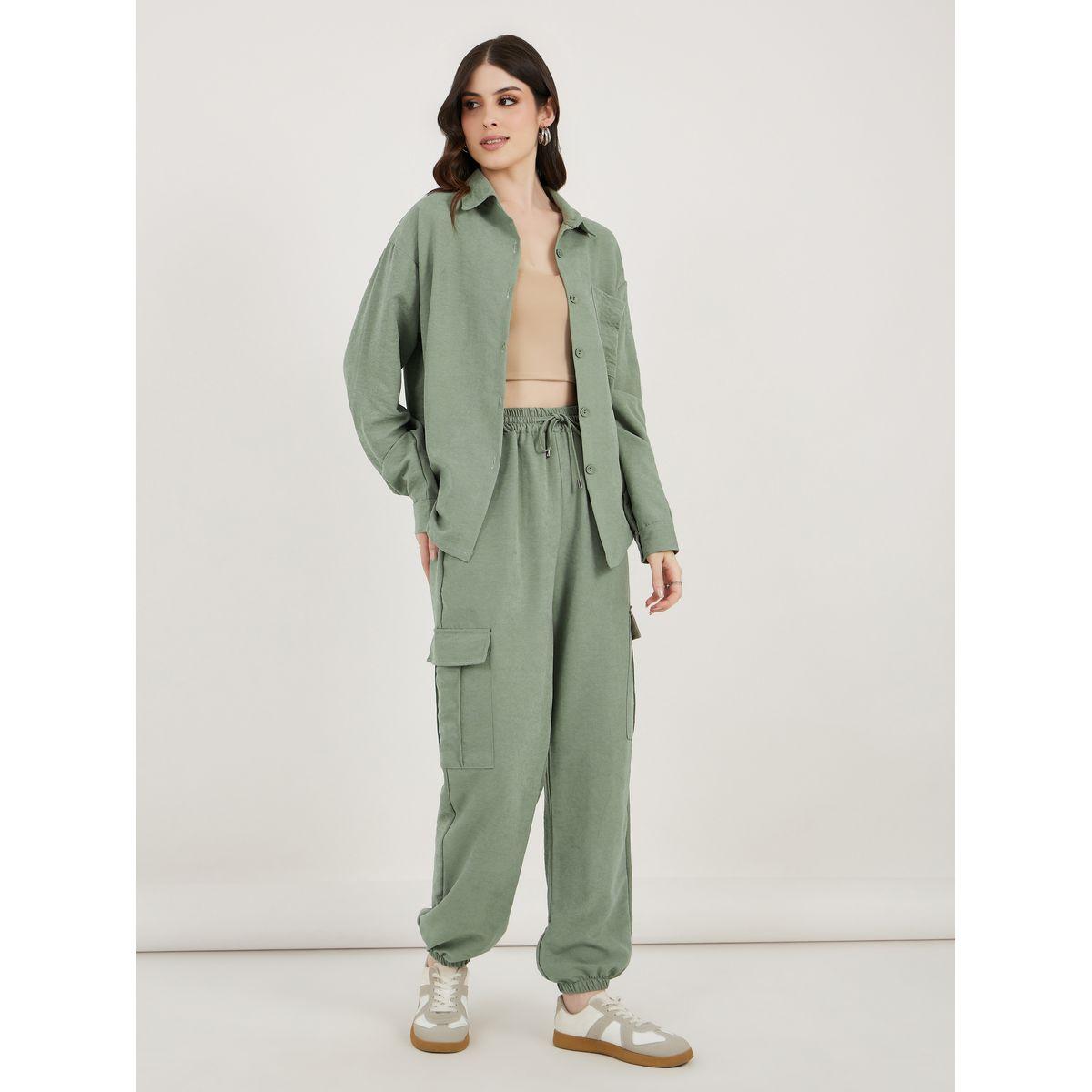 Styli Oversized Flap Pocket Shirt and Joggers Co-Ords-women-clothing-coordsets-image-3