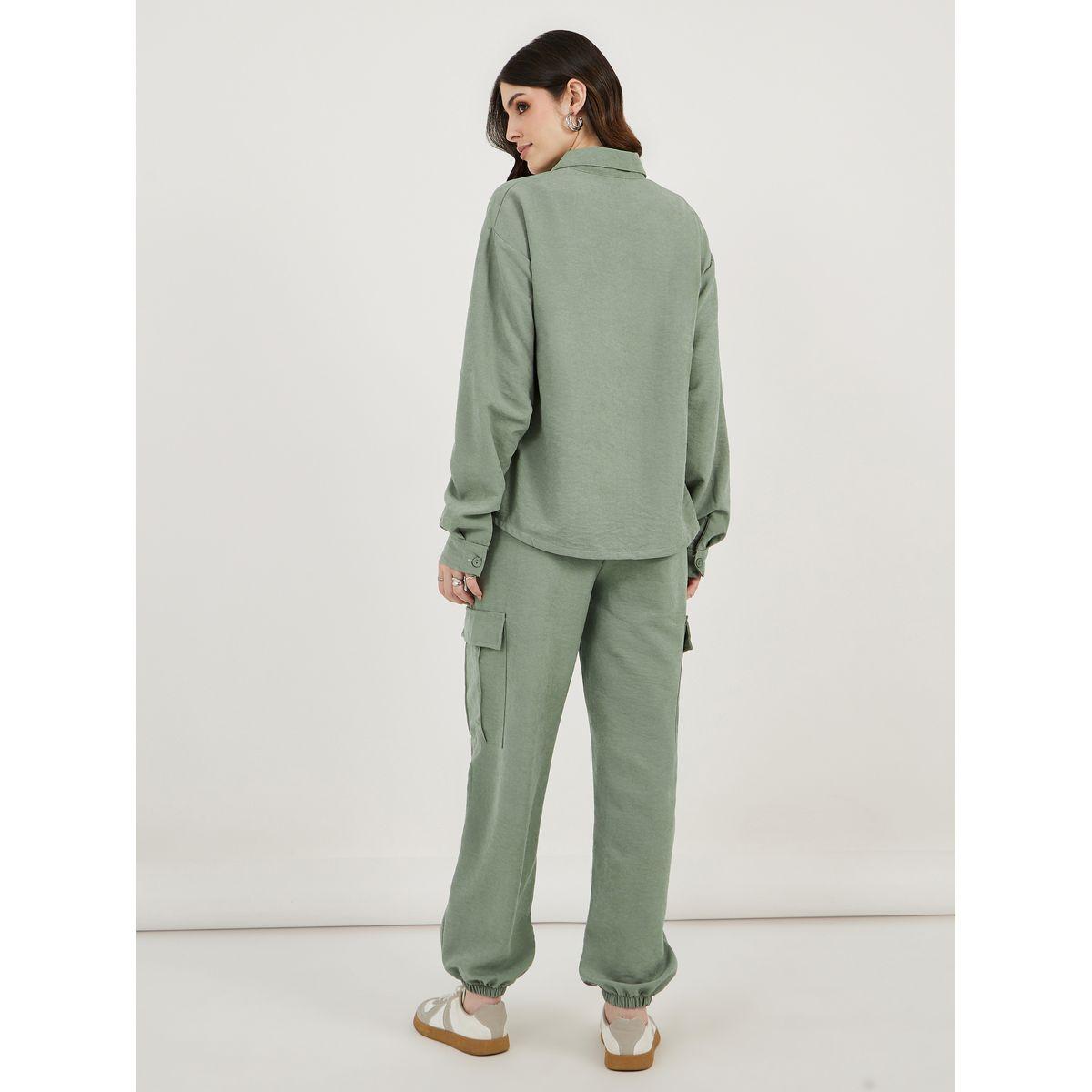 Styli Oversized Flap Pocket Shirt and Joggers Co-Ords-women-clothing-coordsets-image-6