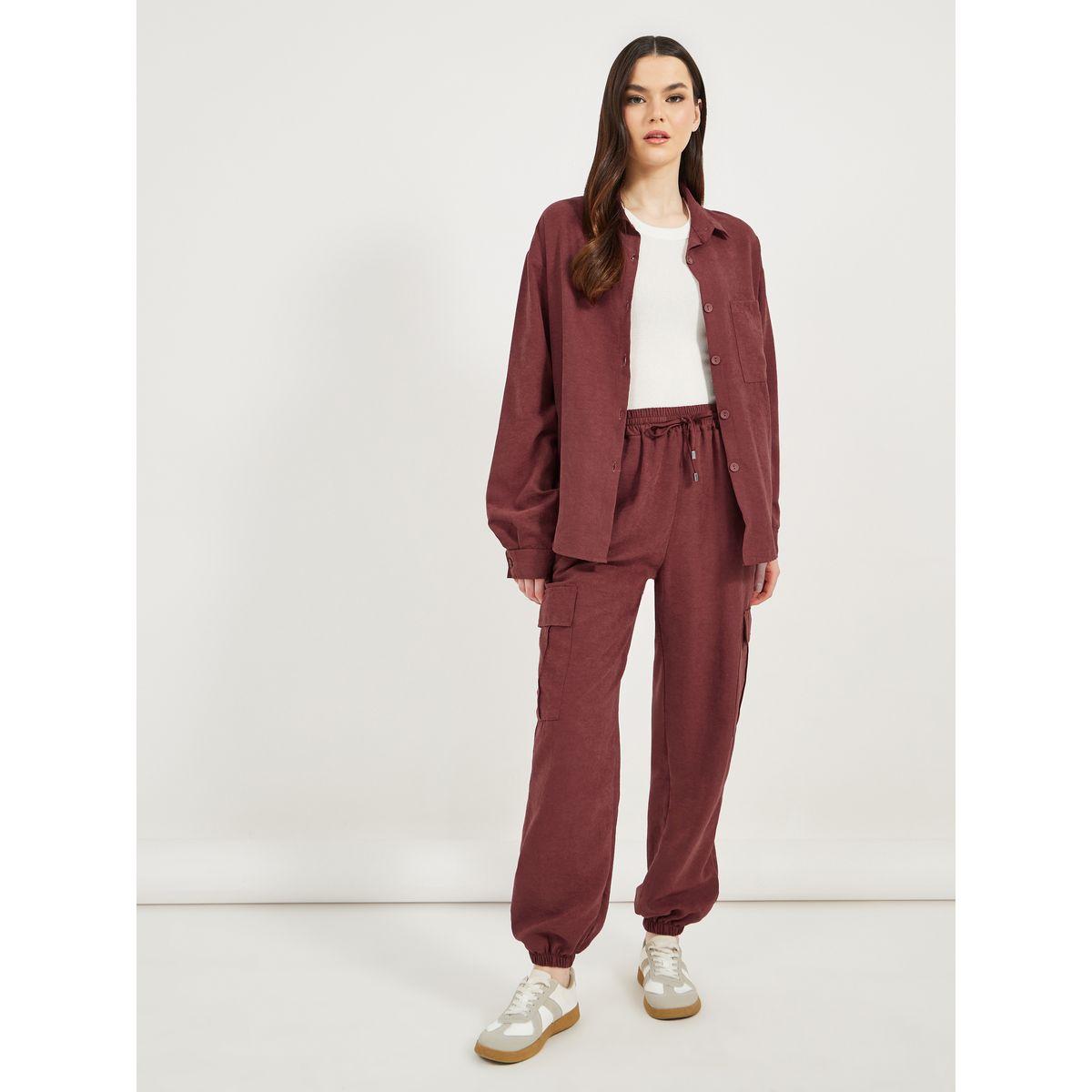 Oversized Pocket Shirt and Cuffed Joggers Co-Ords-women-clothing-coordsets-image-1