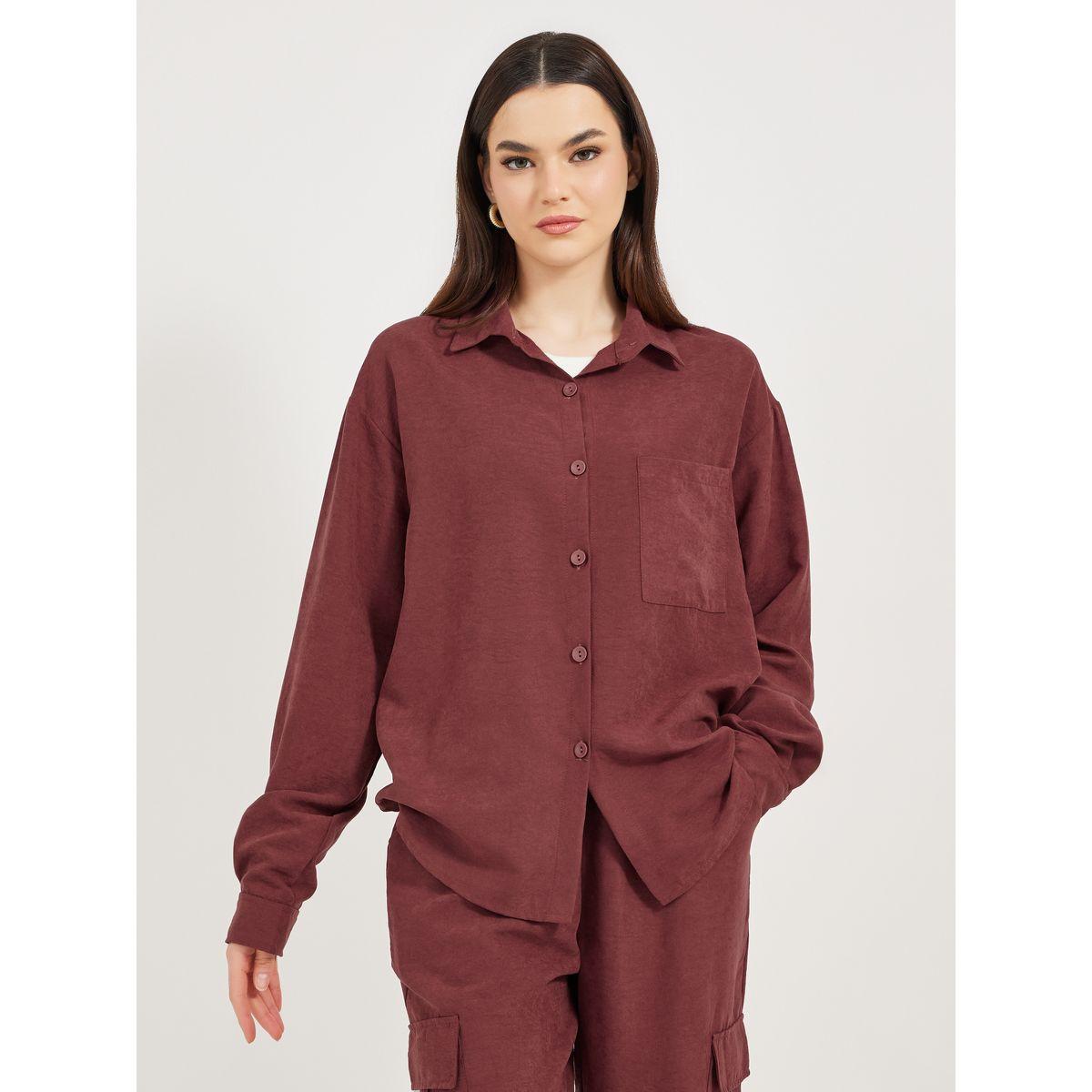 Oversized Pocket Shirt and Cuffed Joggers Co-Ords-women-clothing-coordsets-image-4