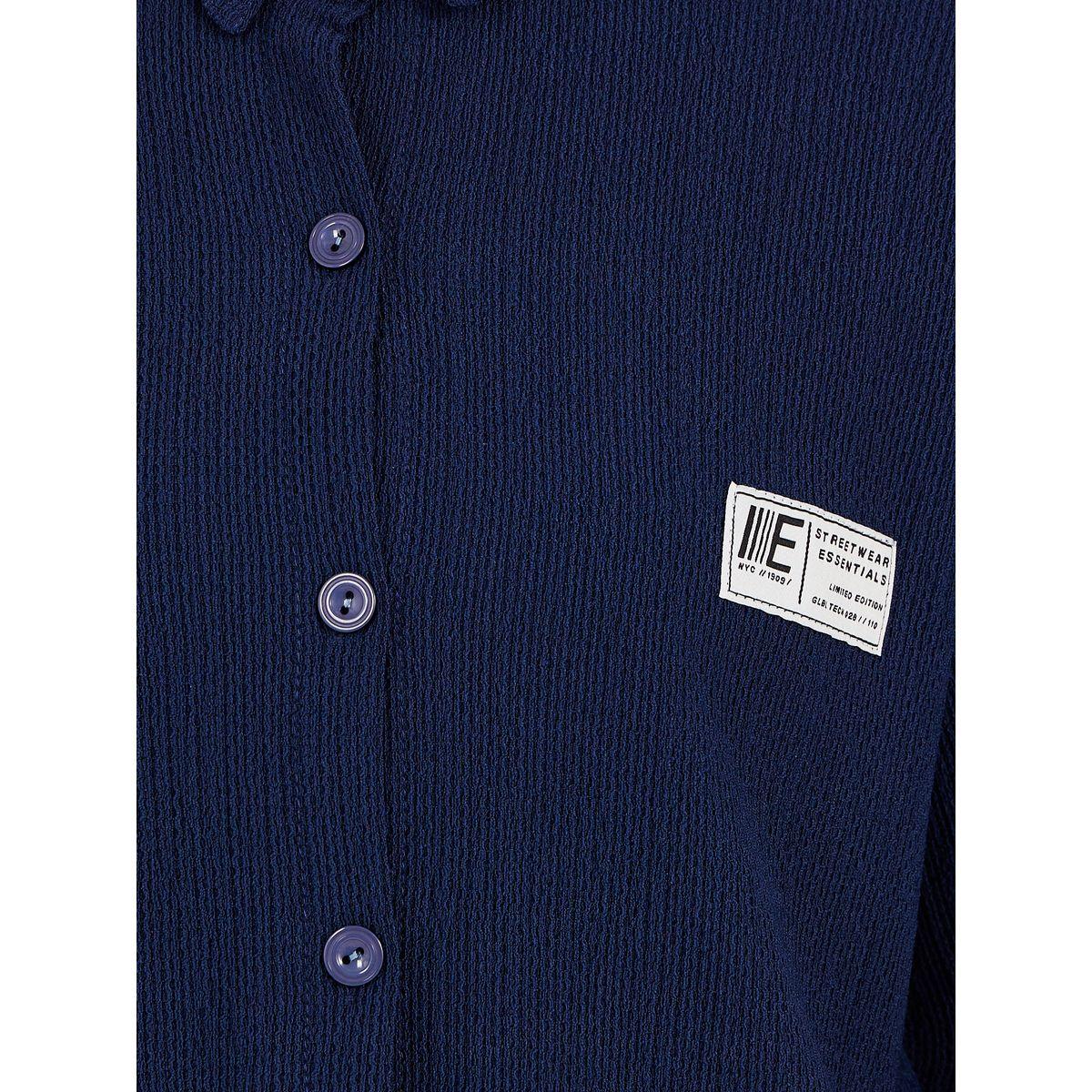 Styli Textured Shirt with Patch Details and Relaxed Fit Joggers Co-Ords-women-clothing-coordsets-image-4
