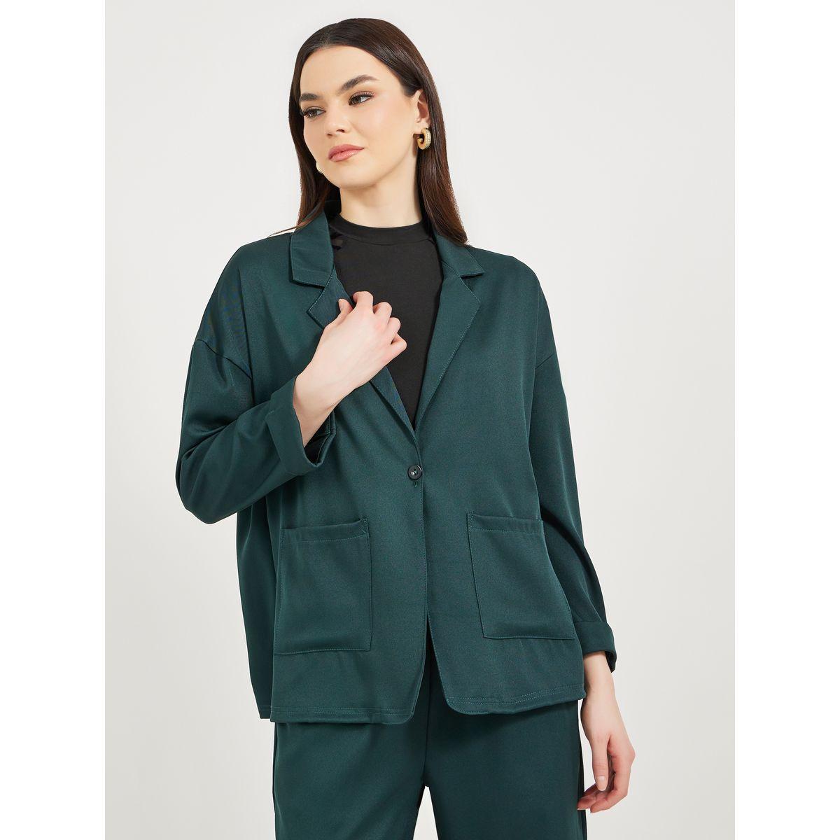 Plain Notch Lapel Buttoned Blazer and Pants Co-Ords-women-clothing-coordsets-image-3