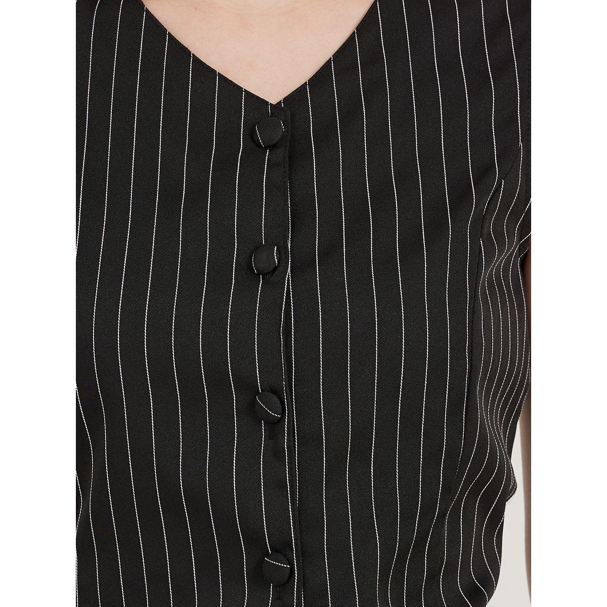 طقم منسق من تنورة طويلة وبلوزة مخططة بلا أكمام-women-clothing-coordsets-image-3