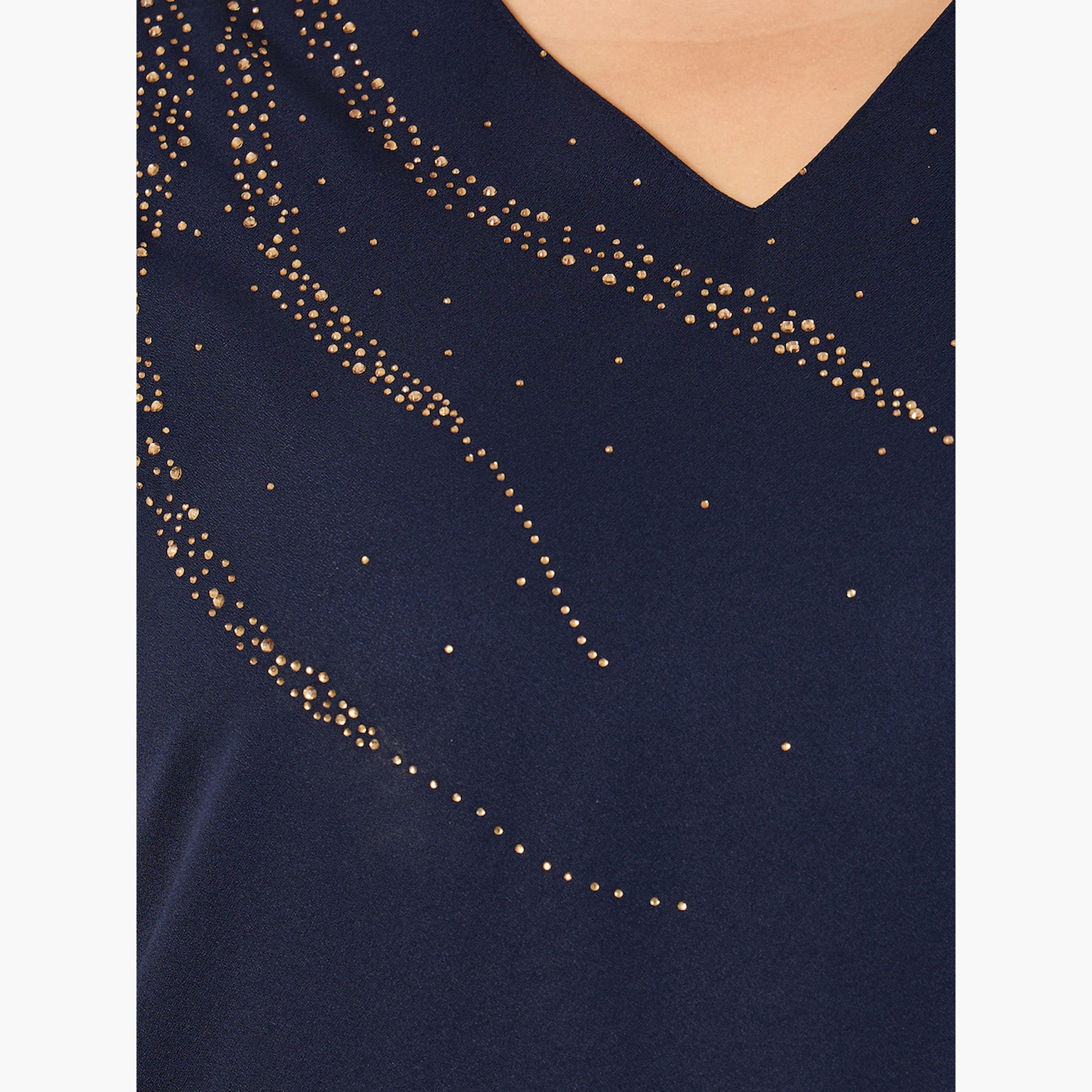 Styli Plus Size Rhinestone Embellished V Neck Jalabiya-women-arabicclothing-jalabiyas-image-6